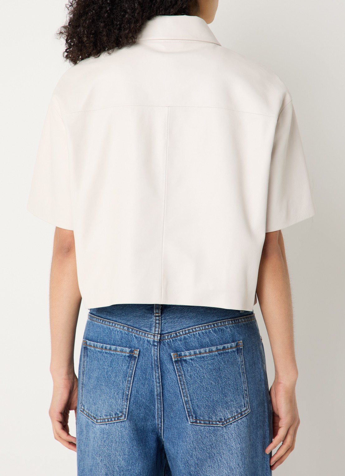 STUDIO AR Eveline blouse van schapenleer - achterkant 2 grijs