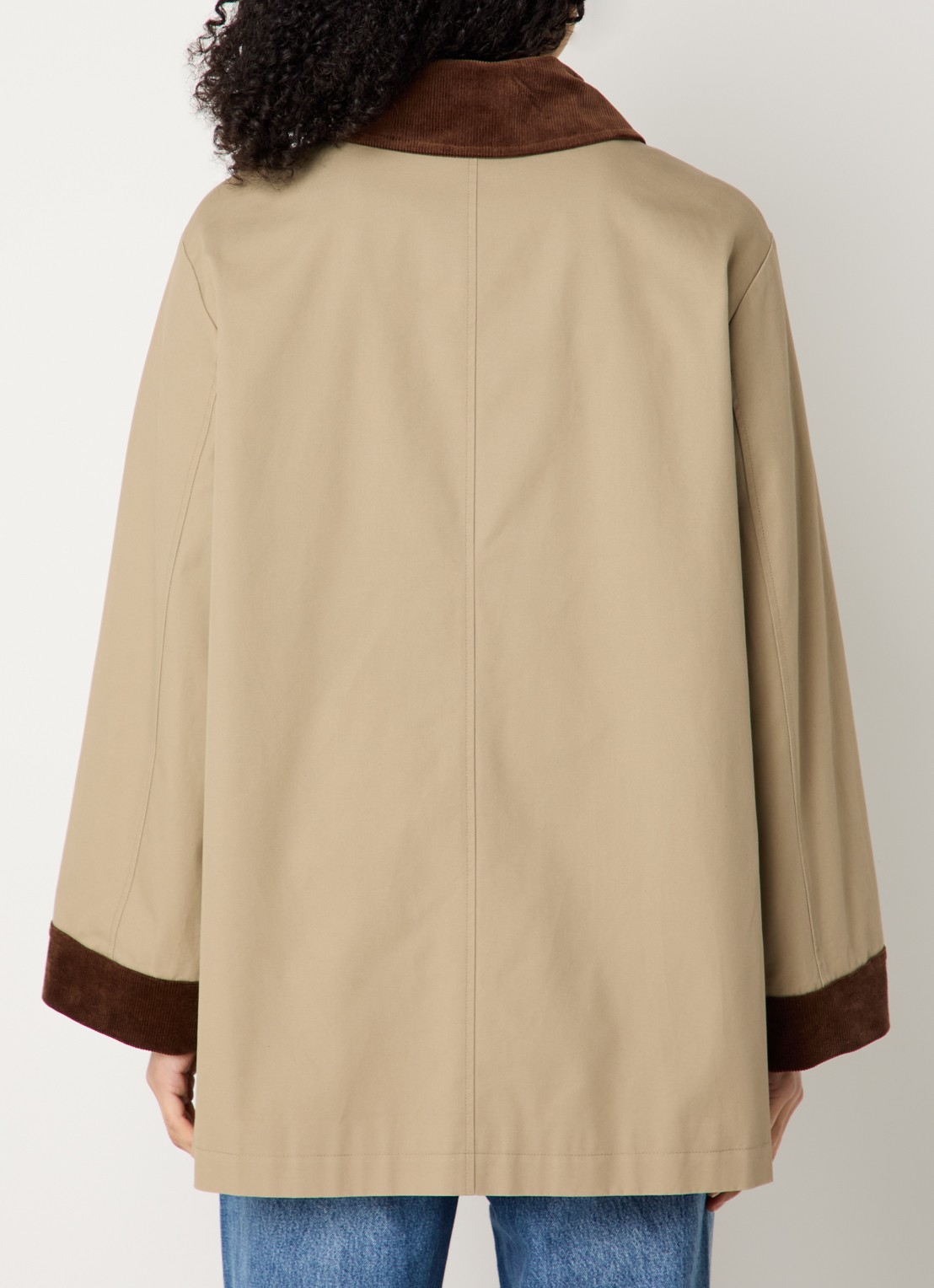 STUDIO AR Flora trenchcoat met steekzakken - achterkant 2 zand