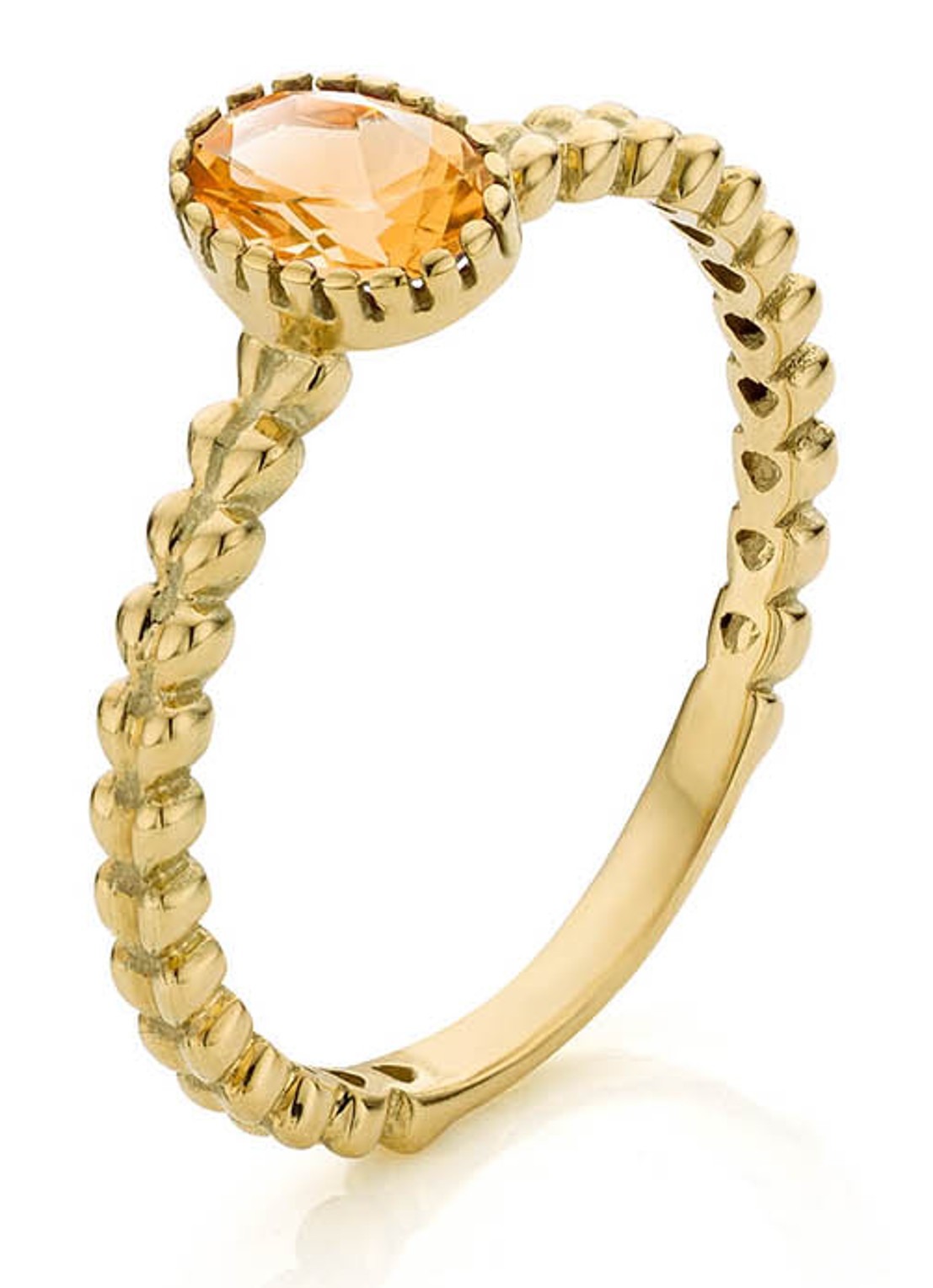 Studio Kroewe Caes Citrien ring  van 14 karaat geelgoud - detail 3 geelgoud
