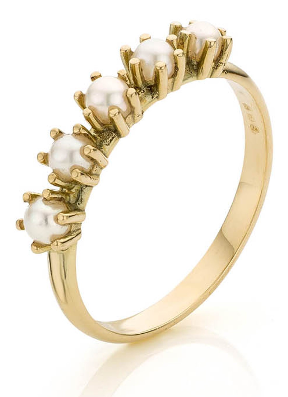 Studio Kroewe Fallon ring van 14 karaat geelgoud met parel - detail 3 geelgoud