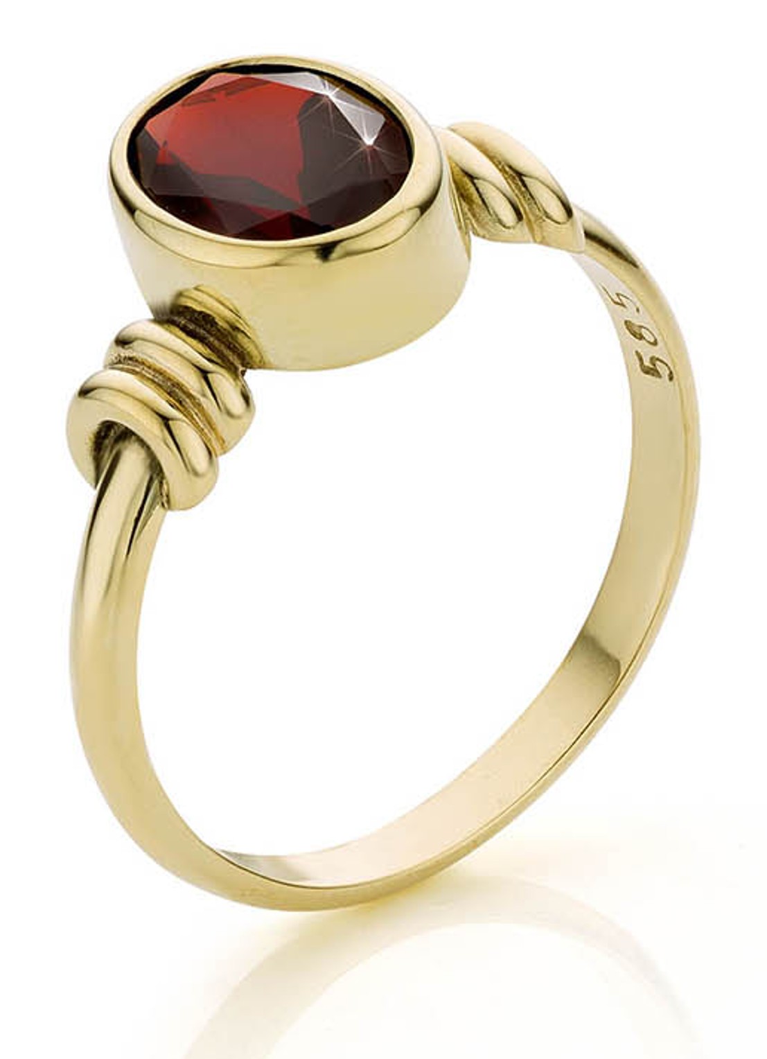 Studio Kroewe Winnie Granaat ring van 14 karaat geelgoud - detail 3 geelgoud