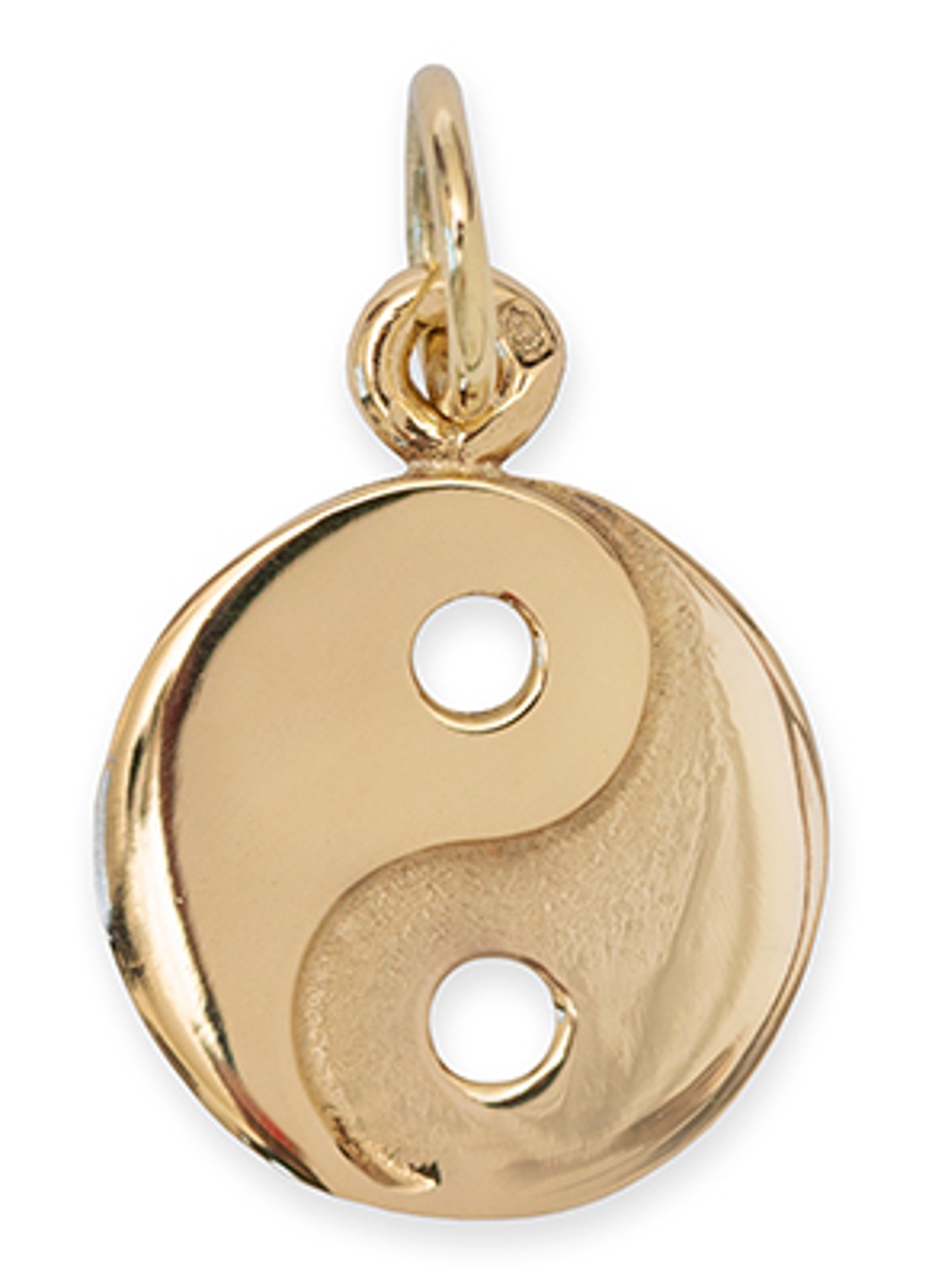 Studio Kroewe Yin Yang hanger van 14 karaat geelgoud - voorkant geelgoud