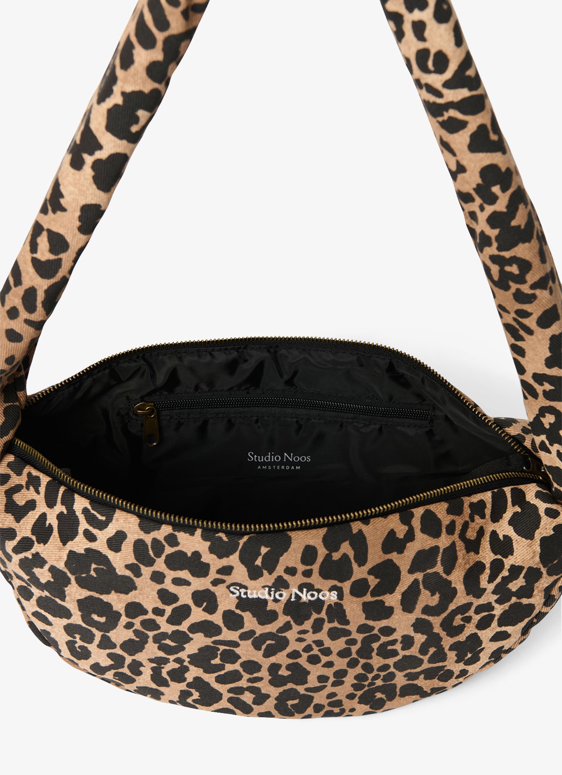 Studio Noos Crossbodytas met dierenprint - detail 3 bruin