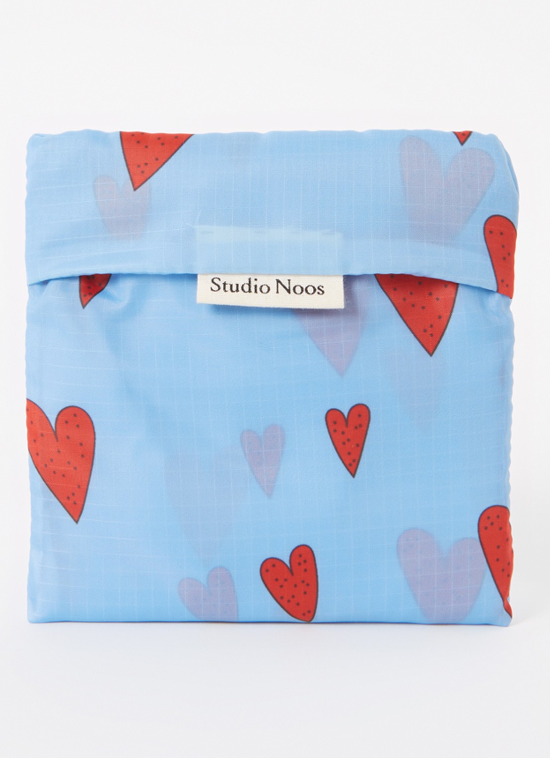 Studio Noos Hearts opvouwbare shopper met print - detail blauw