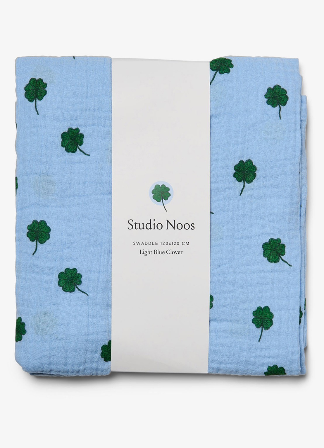Studio Noos Hydrofiele doek met print - voorkant 2 lichtblauw