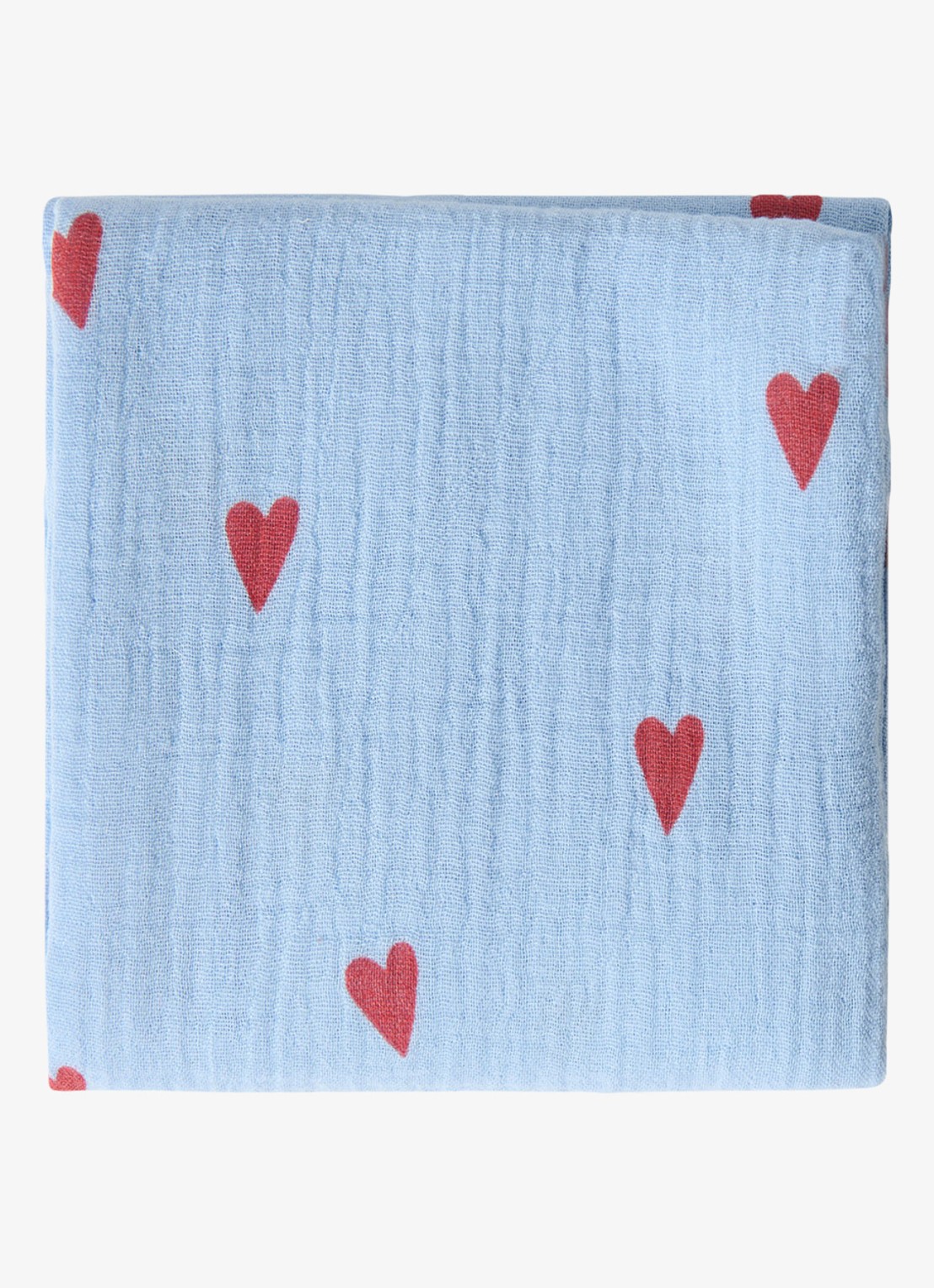 Studio Noos Light Blue Hearts 100% katoen | 70 x 70 cm - detail 2 blauw