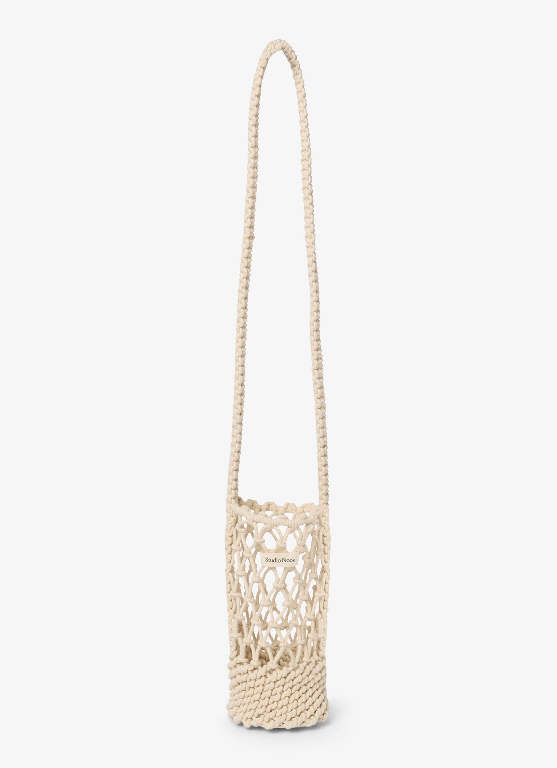 Studio Noos Macramé crossbody met logo - voorkant naturel