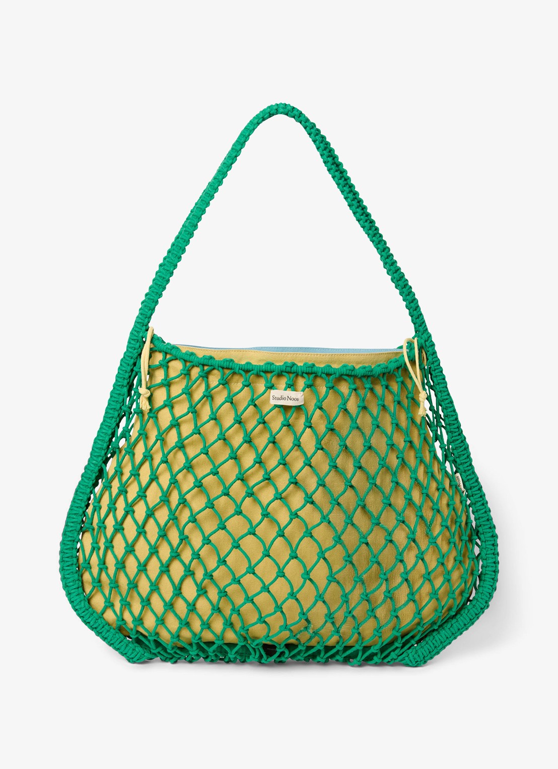 Studio Noos Macramé Mom Bag met omkeerbare binnentas - voorkant 2 groen