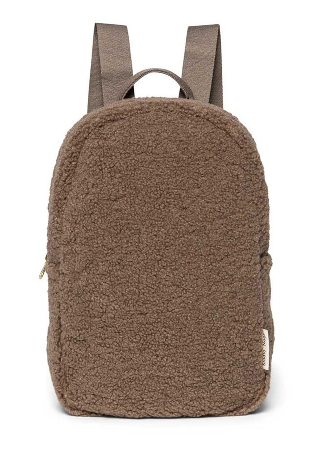 Studio Noos Mini Chunky rugzak van teddy - voorkant bruin