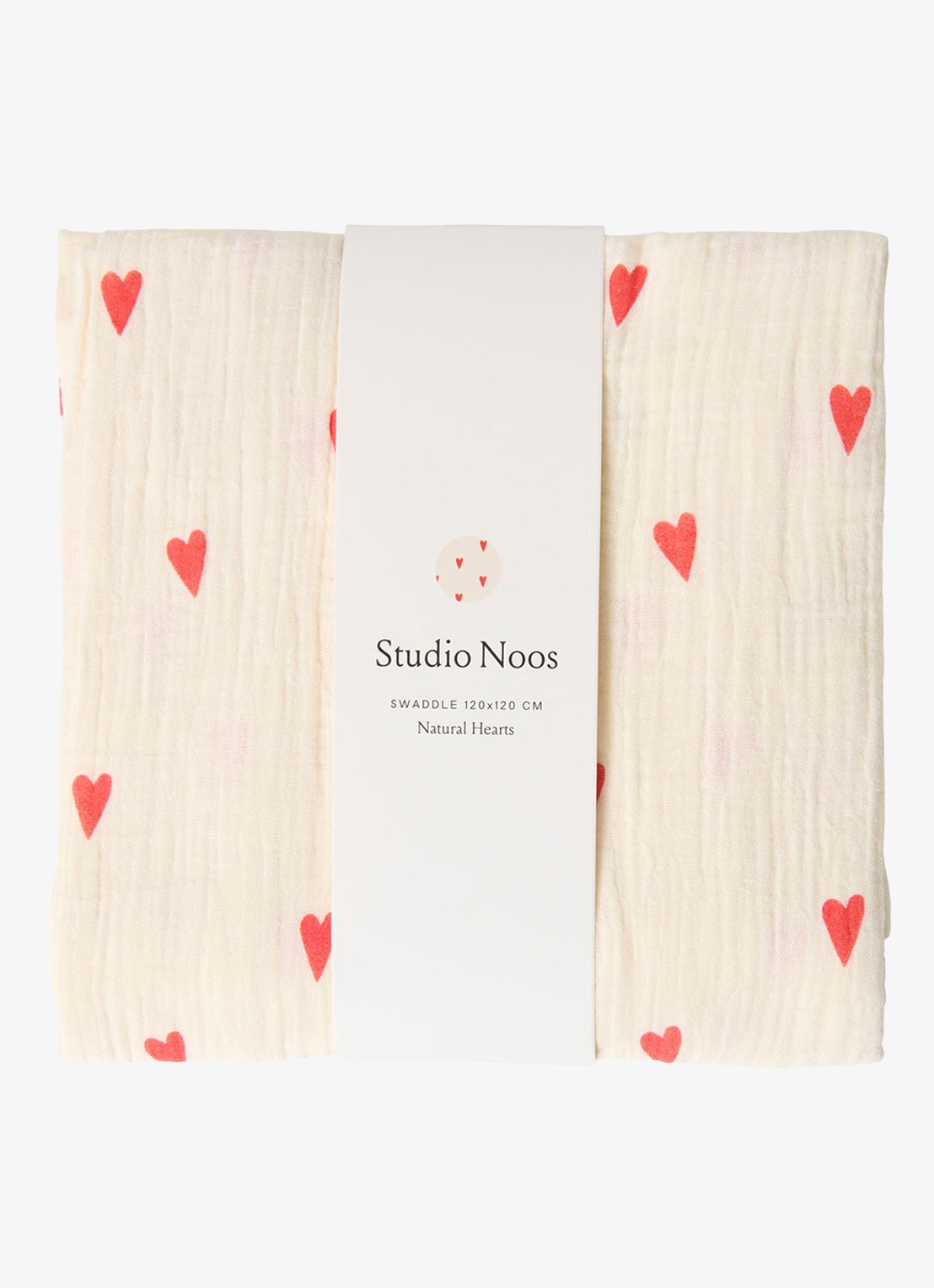 Studio Noos Neutral Hearts 100% katoen | 120x120 cm - detail 2 beige
