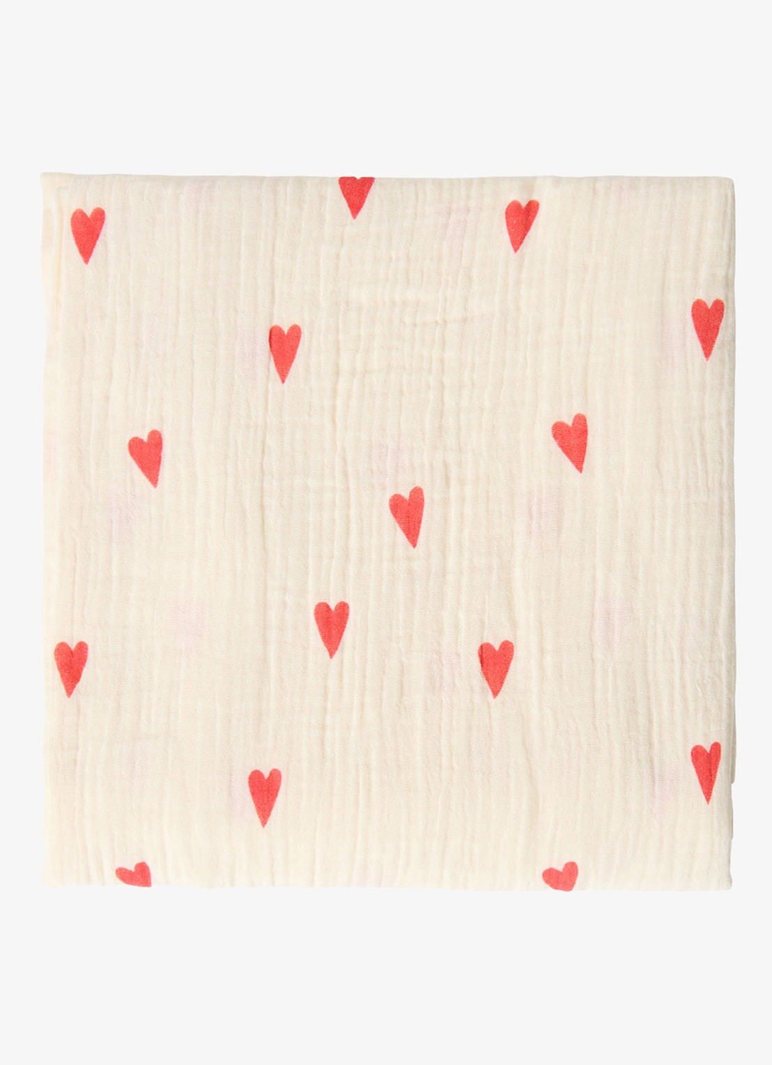 Studio Noos Neutral Hearts 100% katoen | 120x120 cm - voorkant beige