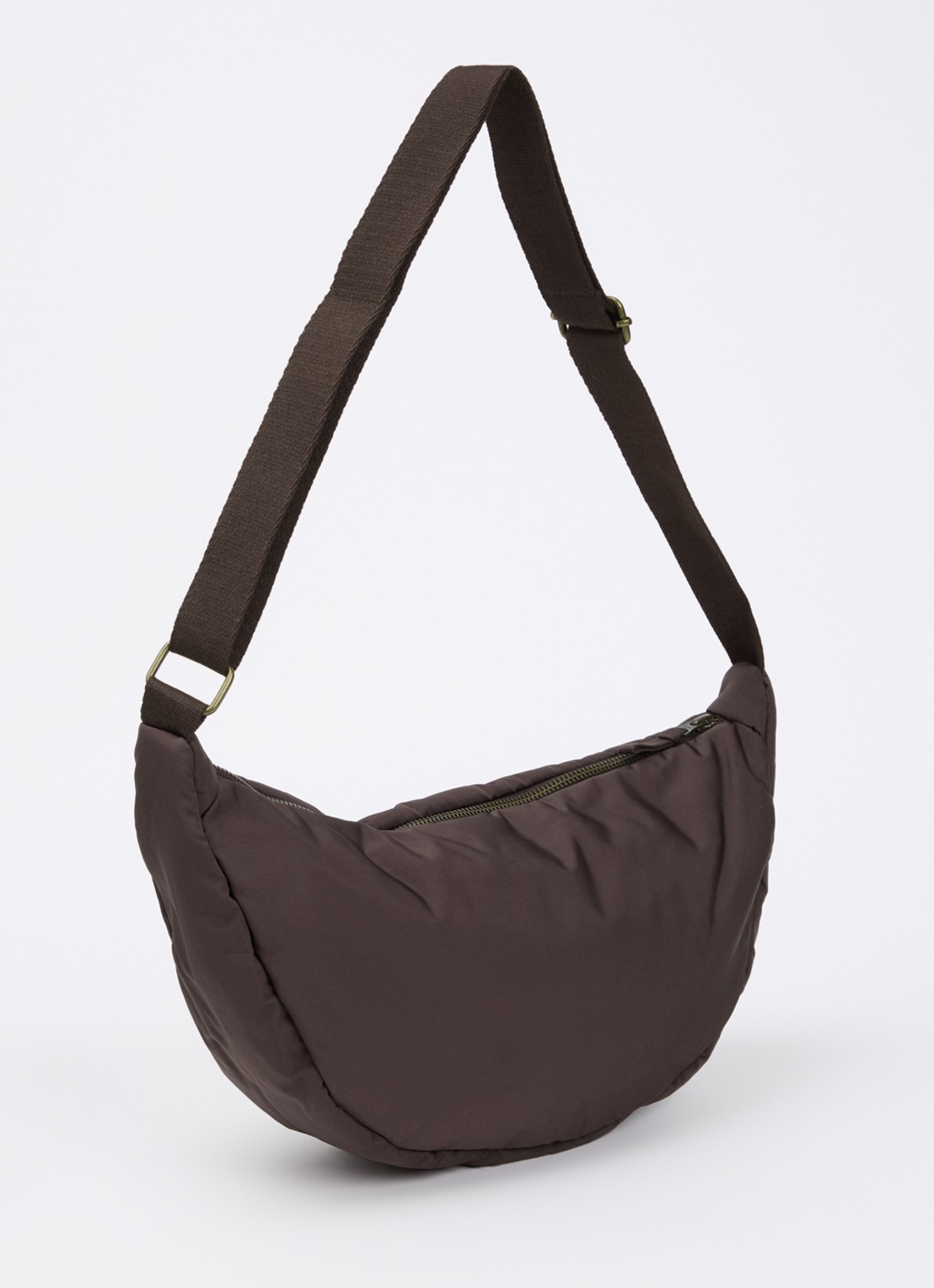Studio Noos Puffy crossbodytas met verstelbare schouderriem - achterkant 3 donkerbruin