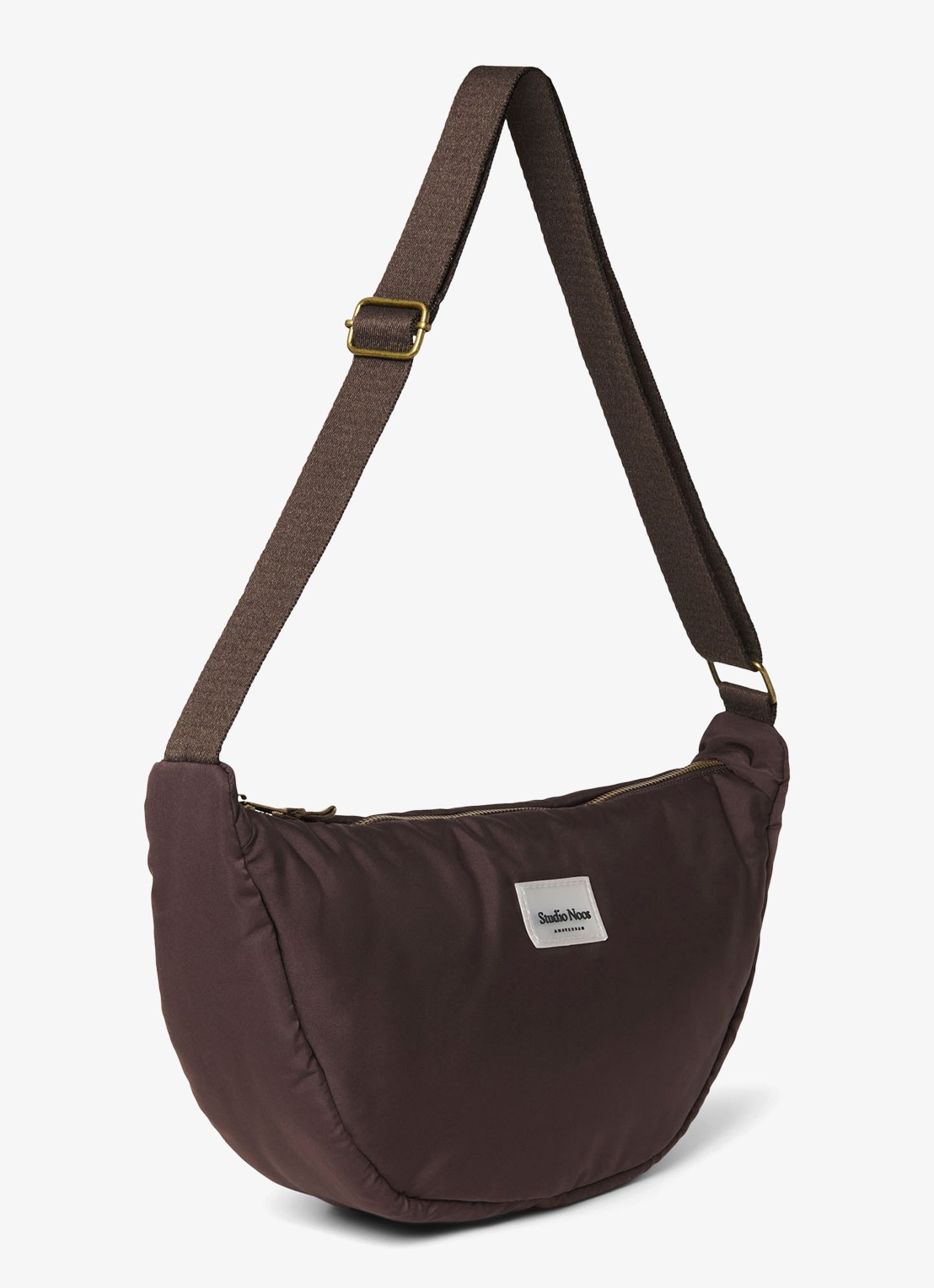 Studio Noos Puffy crossbodytas met verstelbare schouderriem - detail 4 donkerbruin