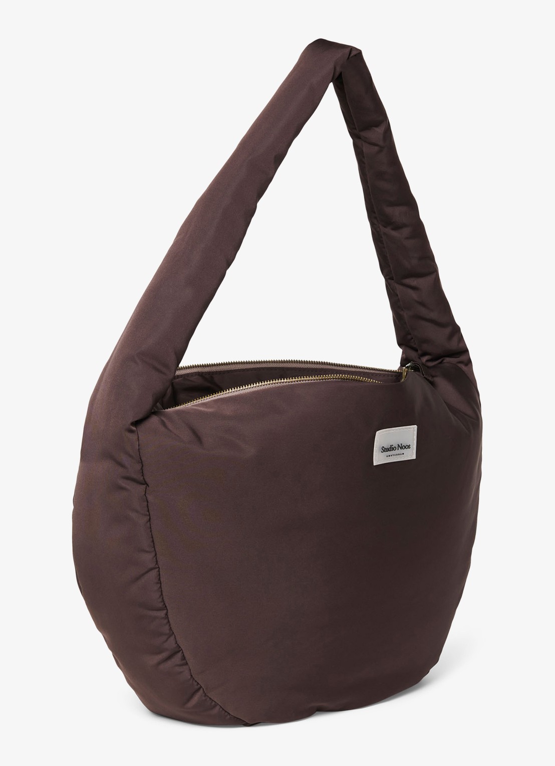 Studio Noos Puffy gewatteerde crossbodytas met logo - detail 2 donkerbruin