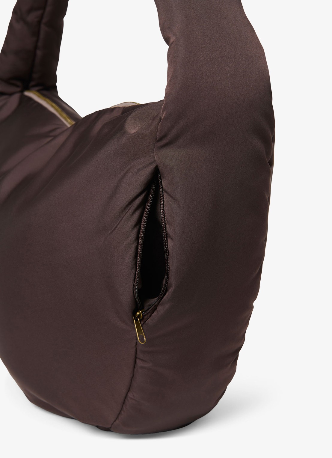 Studio Noos Puffy gewatteerde crossbodytas met logo - detail 4 donkerbruin