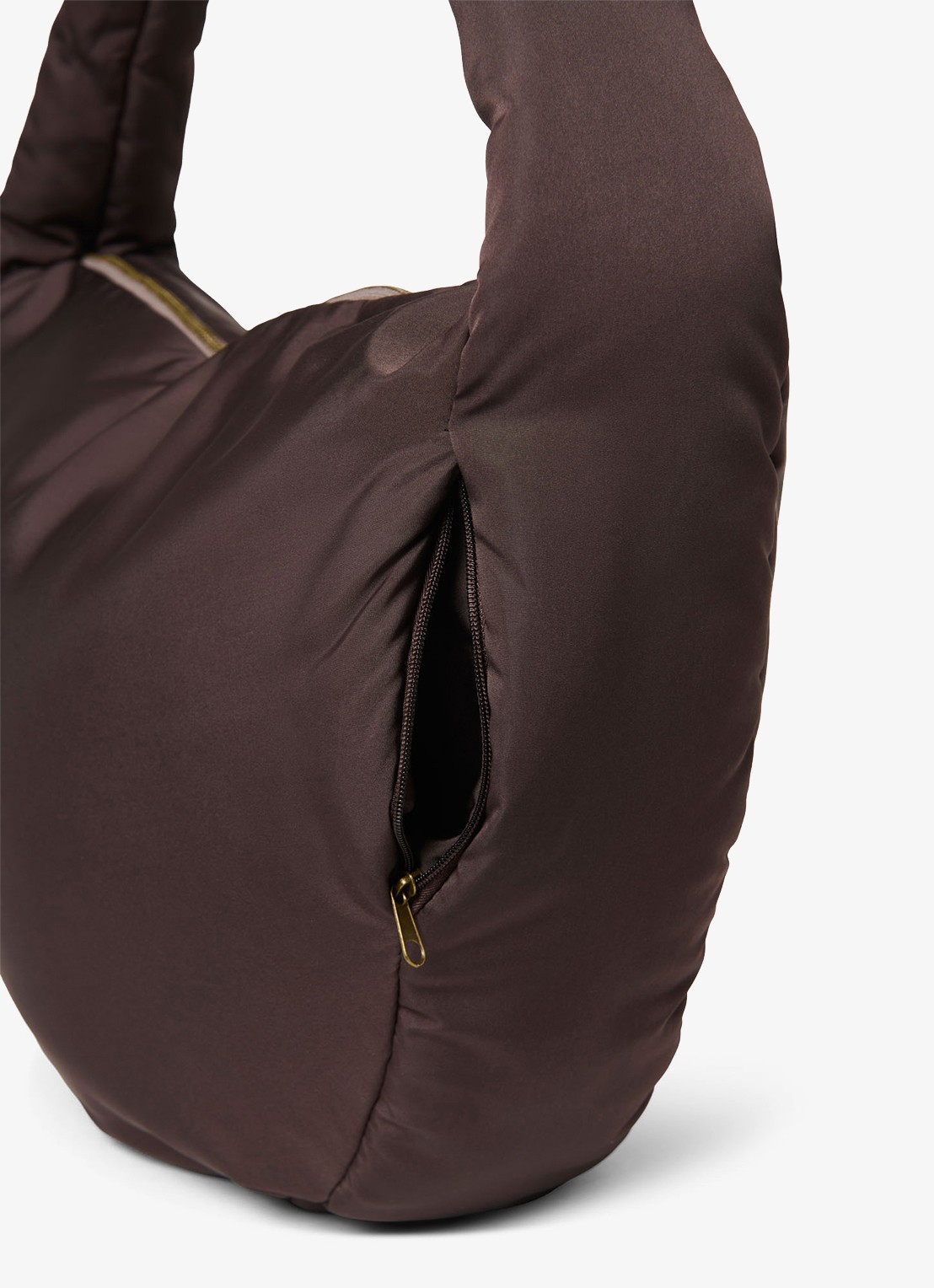 Studio Noos Puffy gewatteerde crossbodytas met logo - detail 4 donkerbruin