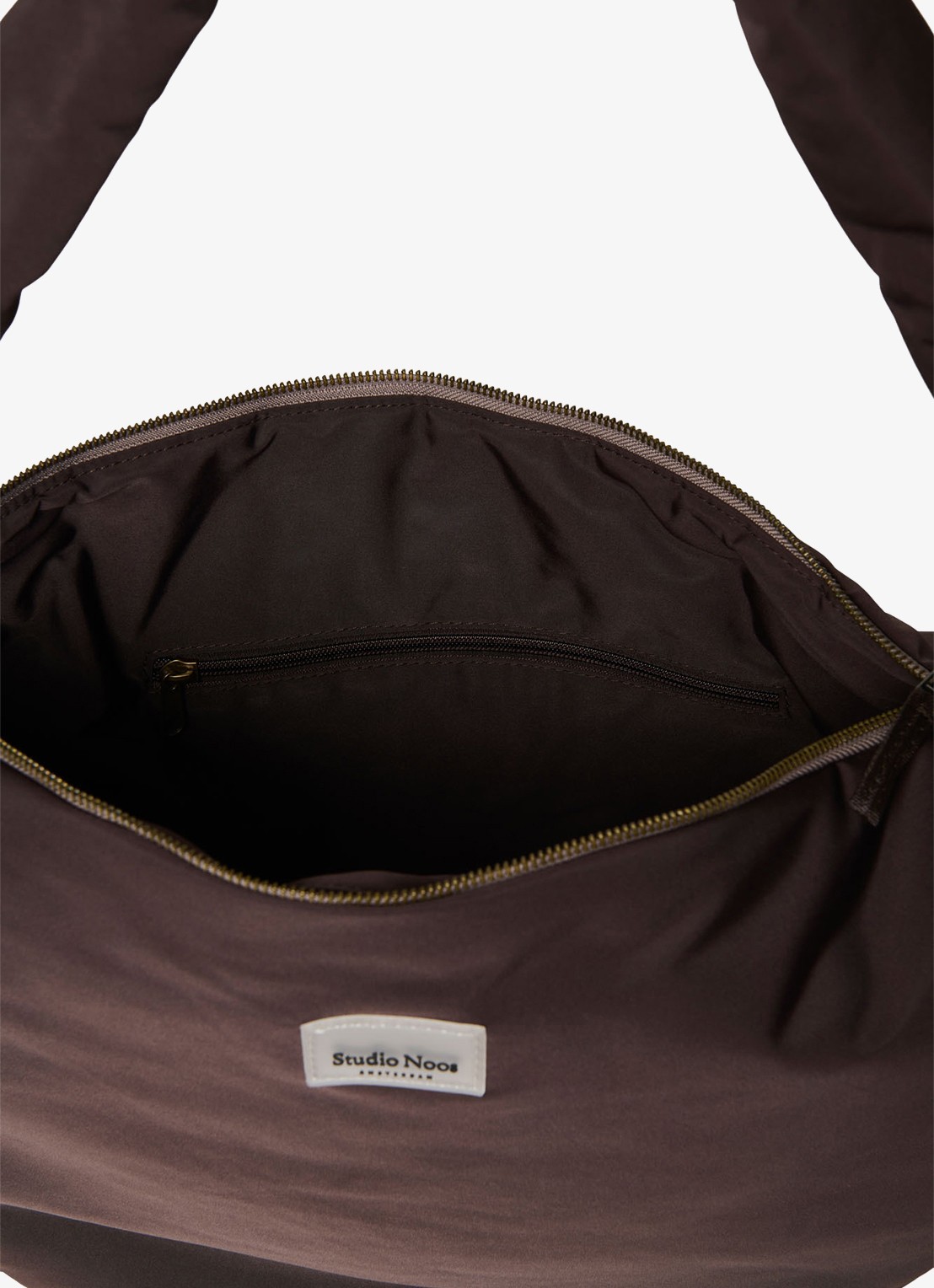 Studio Noos Puffy gewatteerde crossbodytas met logo - detail 6 donkerbruin