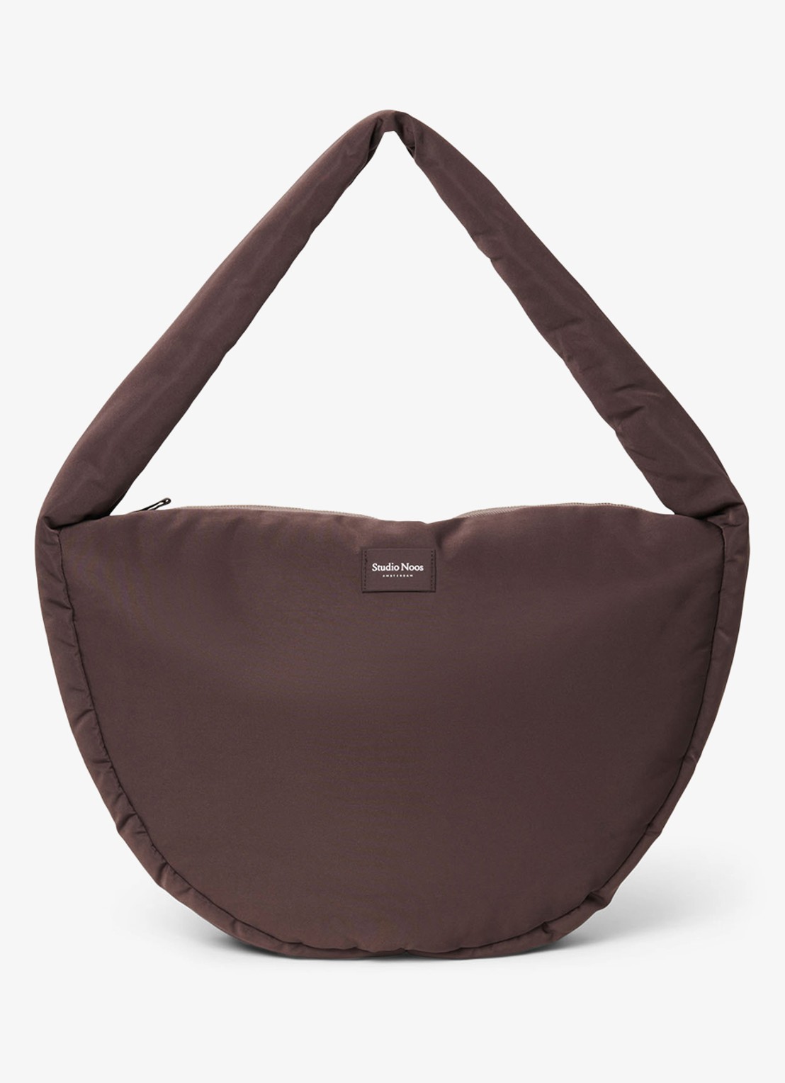 Studio Noos Puffy gewatteerde crossbodytas met logo - voorkant donkerbruin