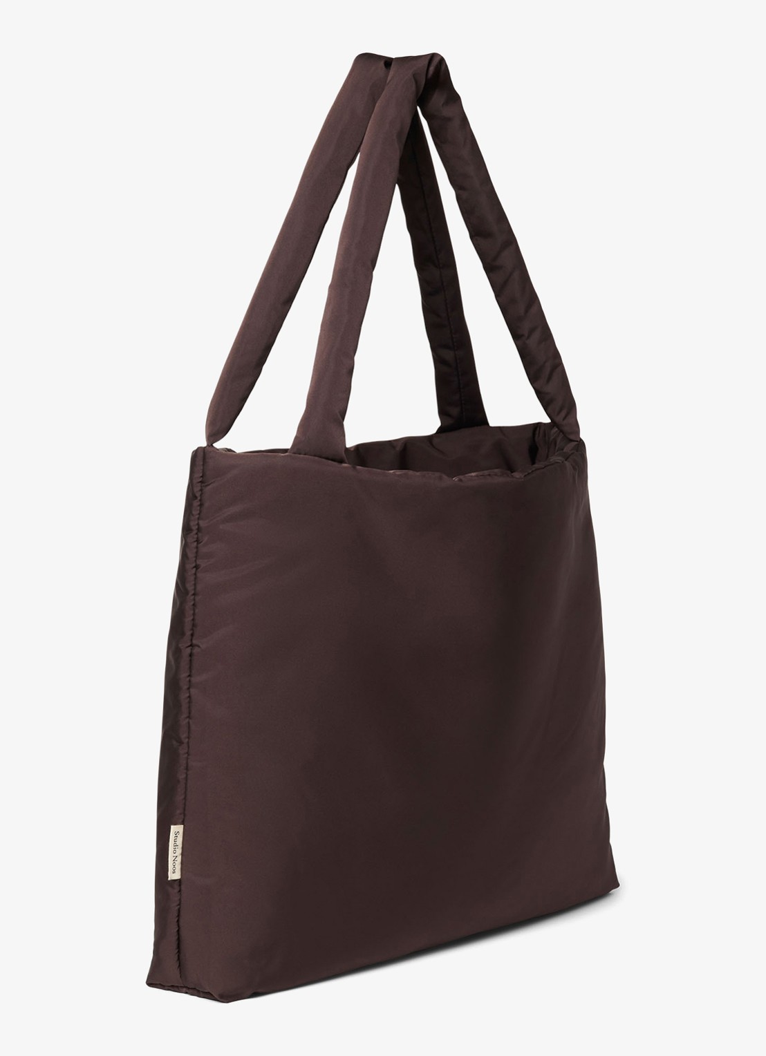 Studio Noos Puffy gewatteerde Mom-Bag met logo - detail bruin