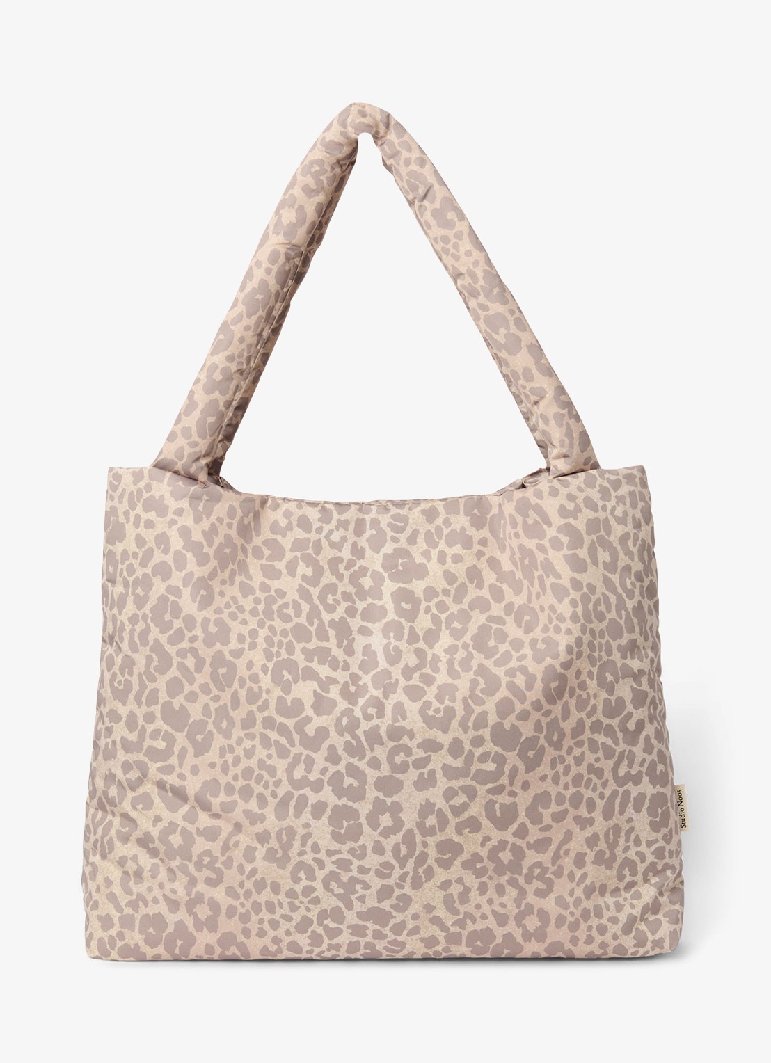 Studio Noos Schoudertas met print - voorkant beige
