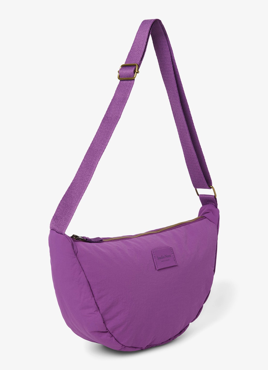 Studio Noos Textured Puffy crossbodytas met verstelbare schouderriem - detail 3 paars