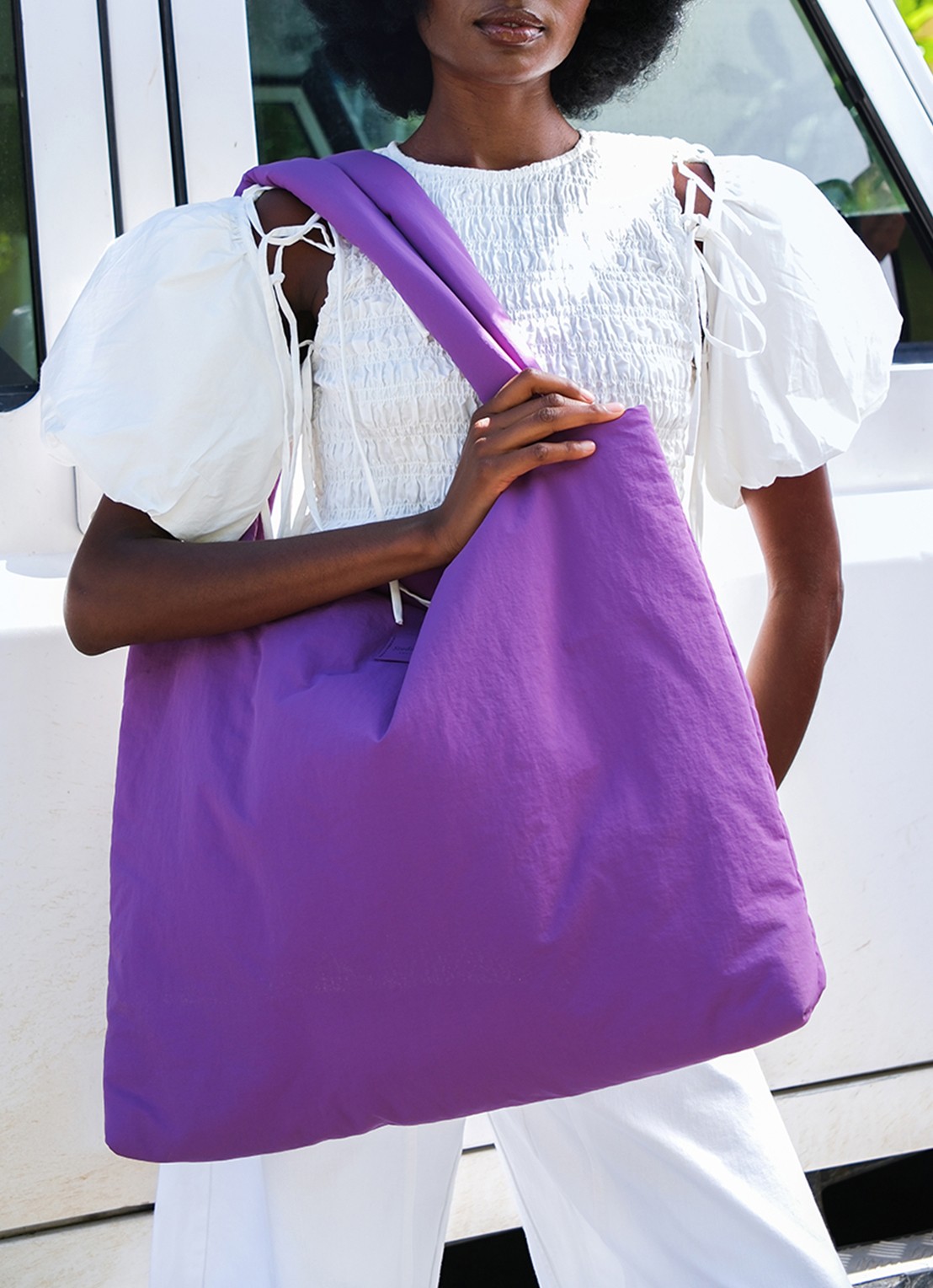 Studio Noos Textured Puffy Mom Bag - voorkant 2 paars