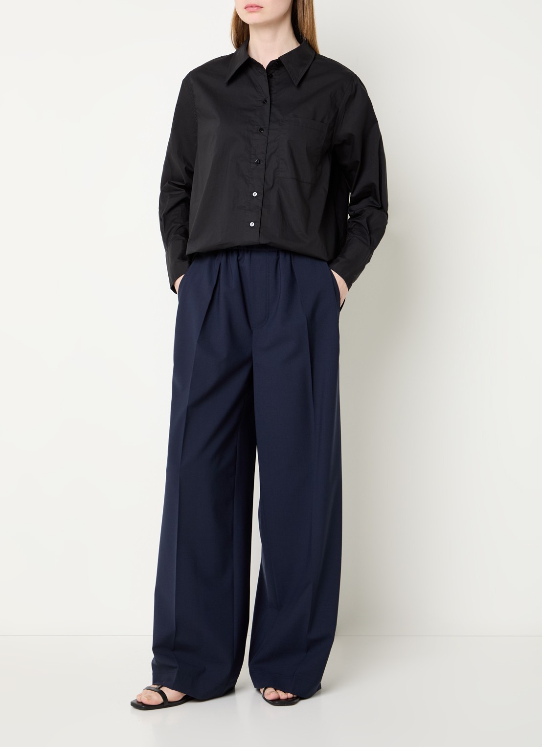 Summum Blouse met kraag - voorkant 3 zwart
