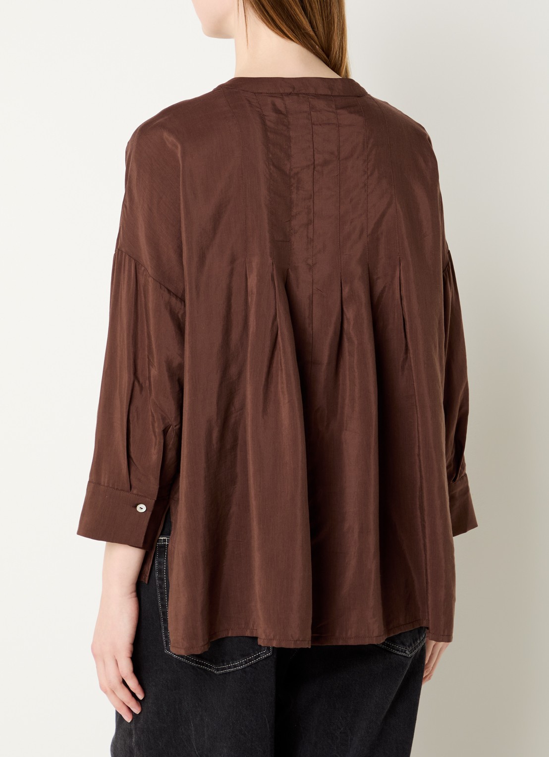 Summum Blouse met plooidetail - achterkant 4 bruin