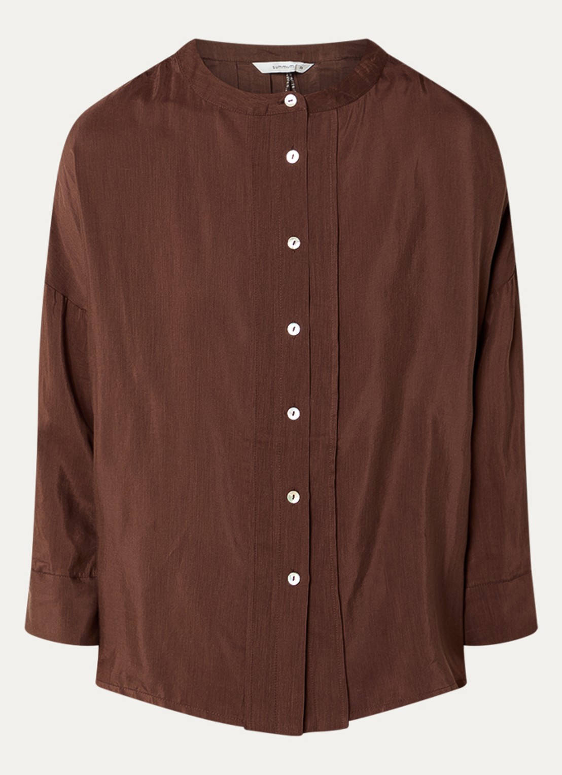 Summum Blouse met plooidetail - voorkant bruin