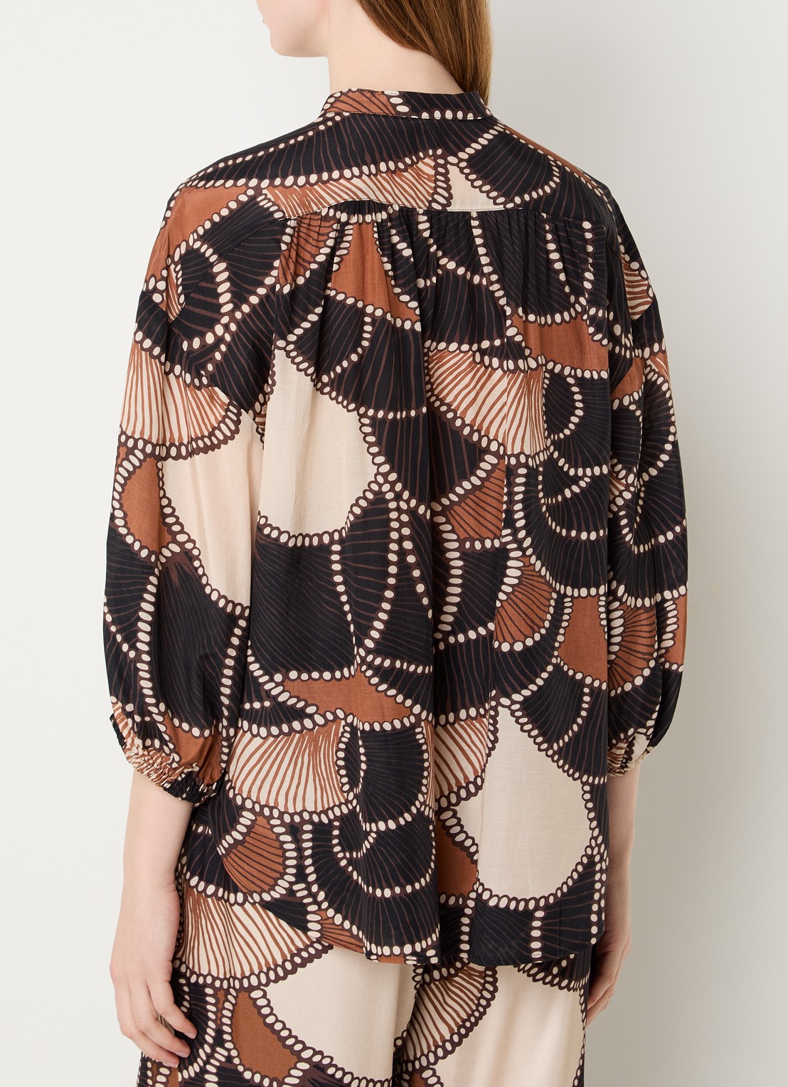 Summum Blouse met print en ballonmouw - achterkant 4 zwart