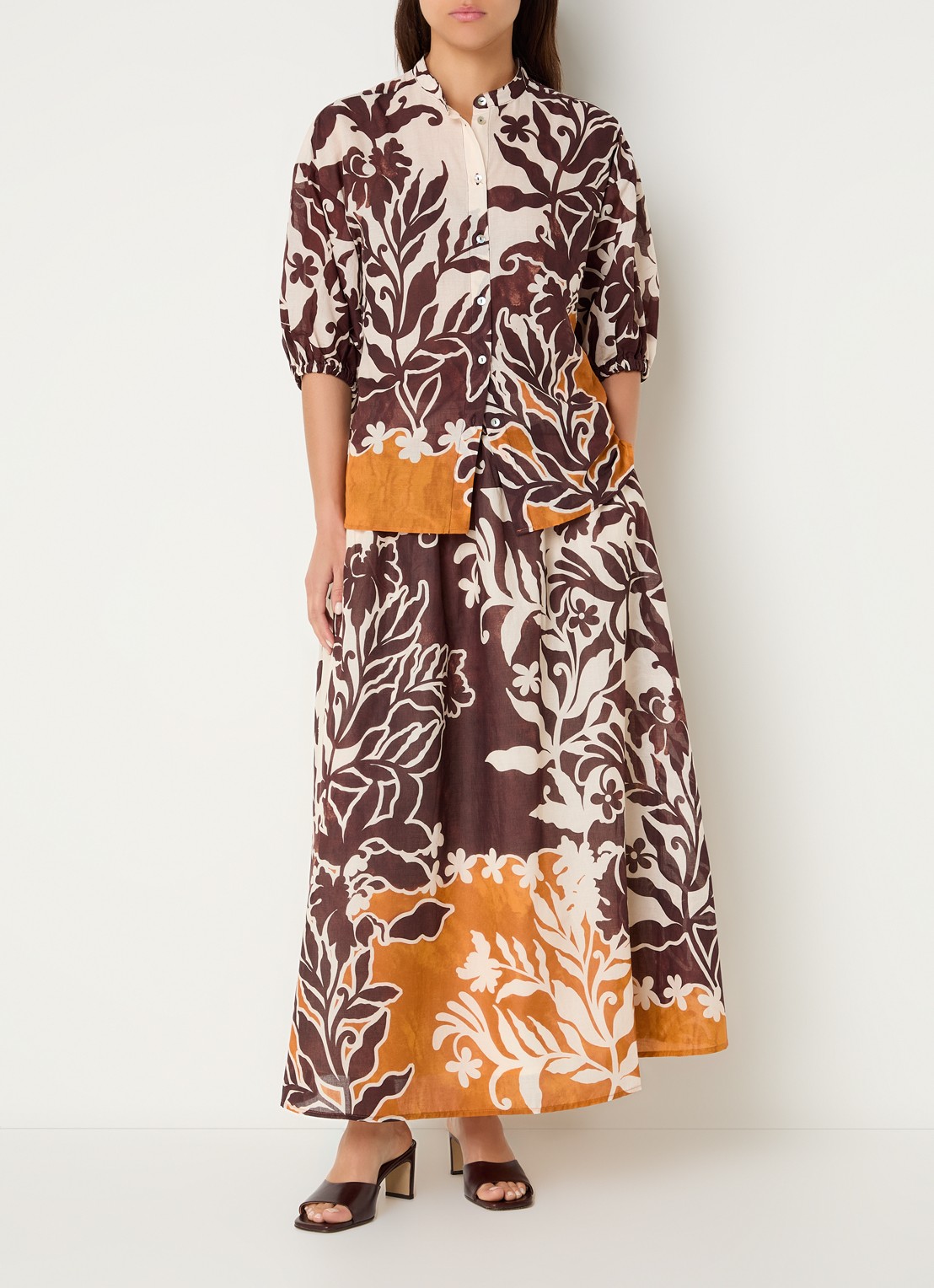 Summum Blouse met print - voorkant 2 bruin