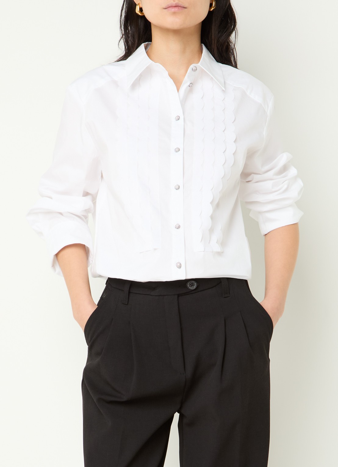 Summum Blouse met ruches - detail 2 wit