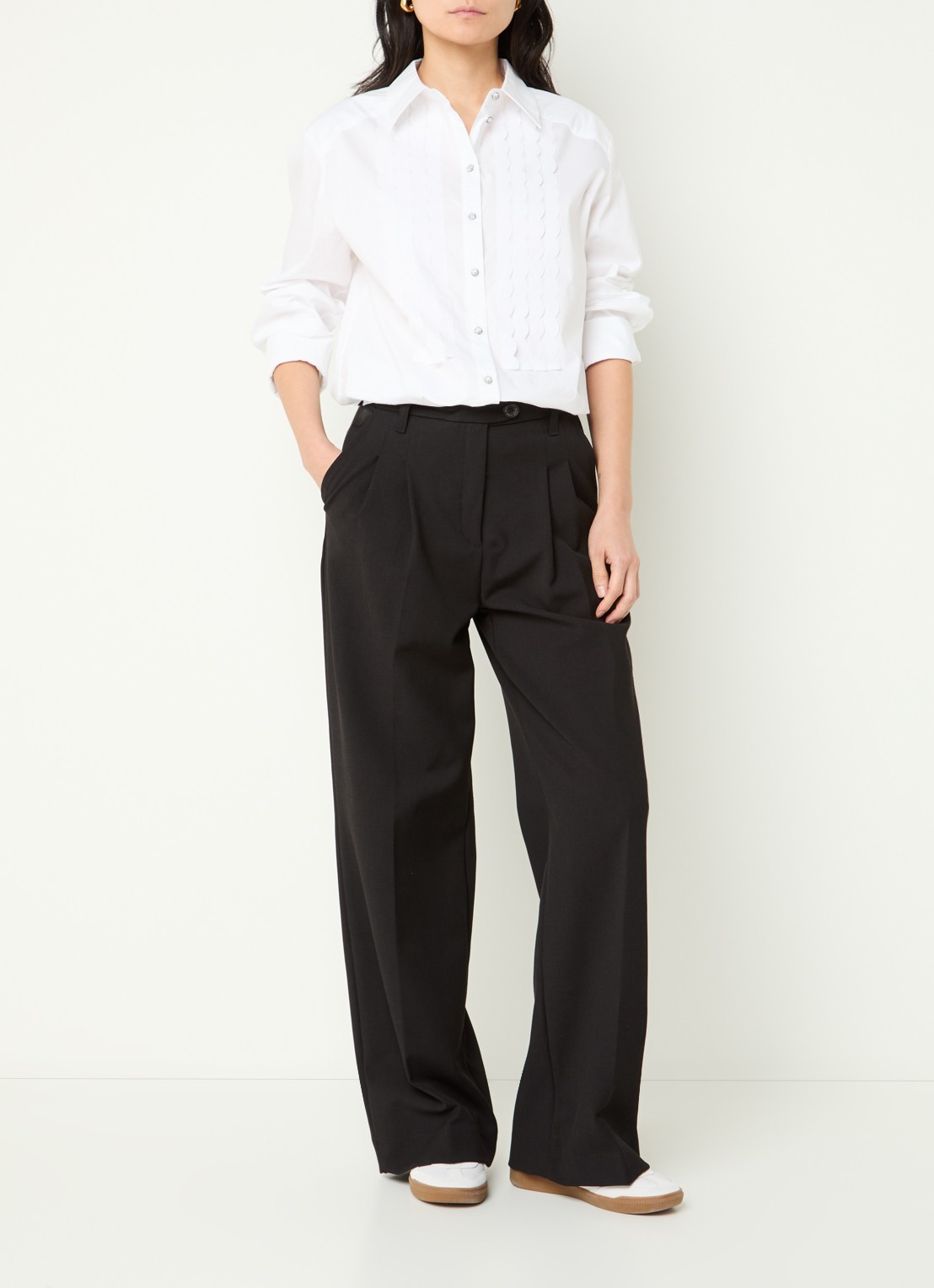 Summum Blouse met ruches - voorkant 4 wit