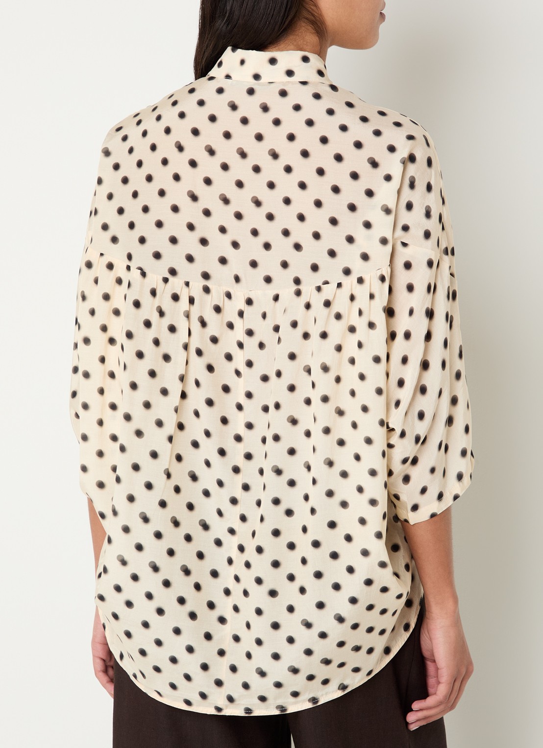 Summum Blouse met stippenprint - achterkant 2 ivoor