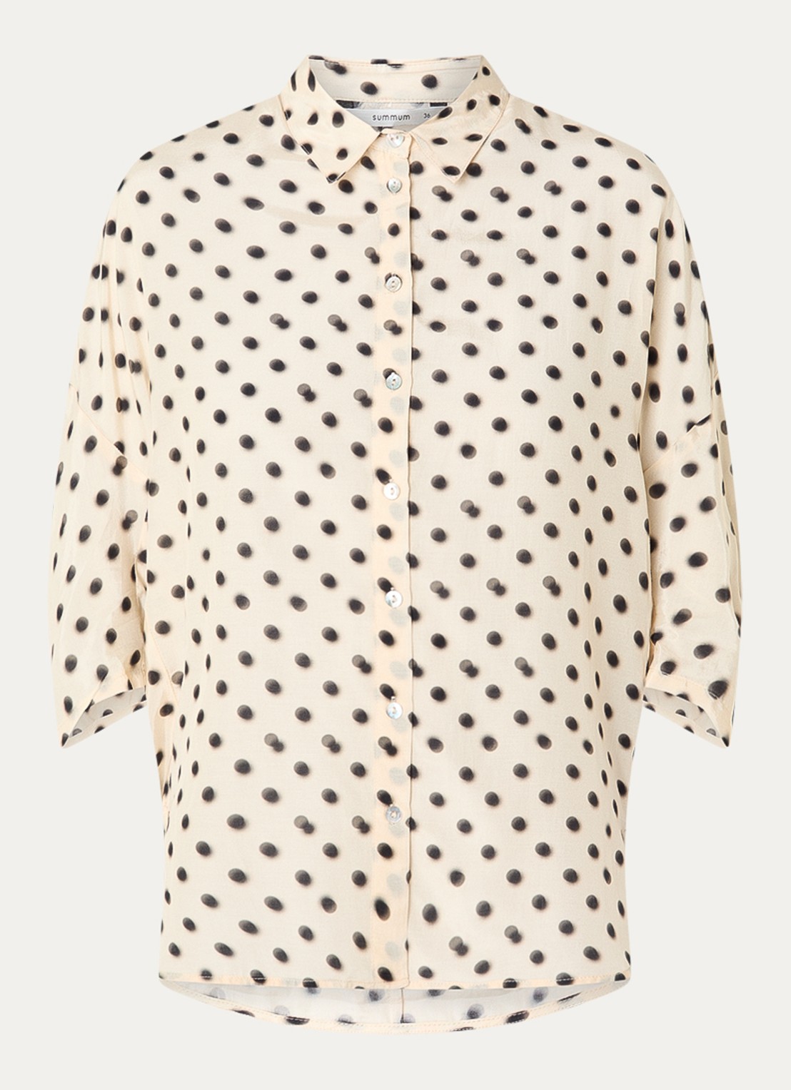 Summum Blouse met stippenprint - voorkant 3 ivoor