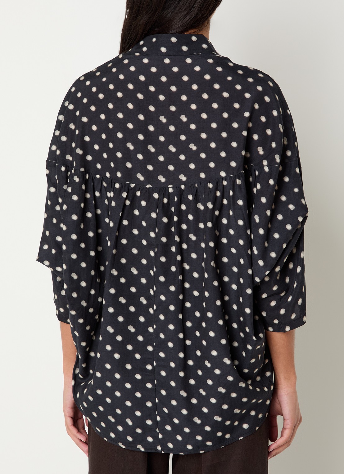 Summum Blouse met stippenprint - achterkant 4 zwart