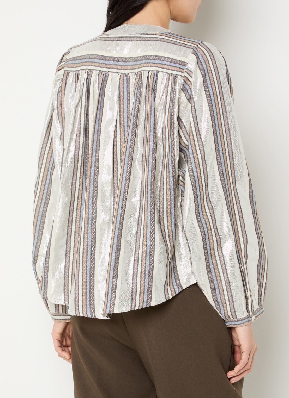 Summum Blouse met streepprint en ruches - achterkant 3 zilver