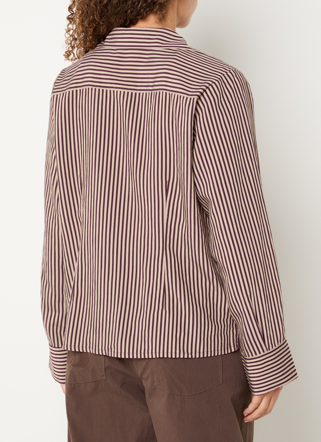 Summum Blouse met streepprint - achterkant 2 bruin