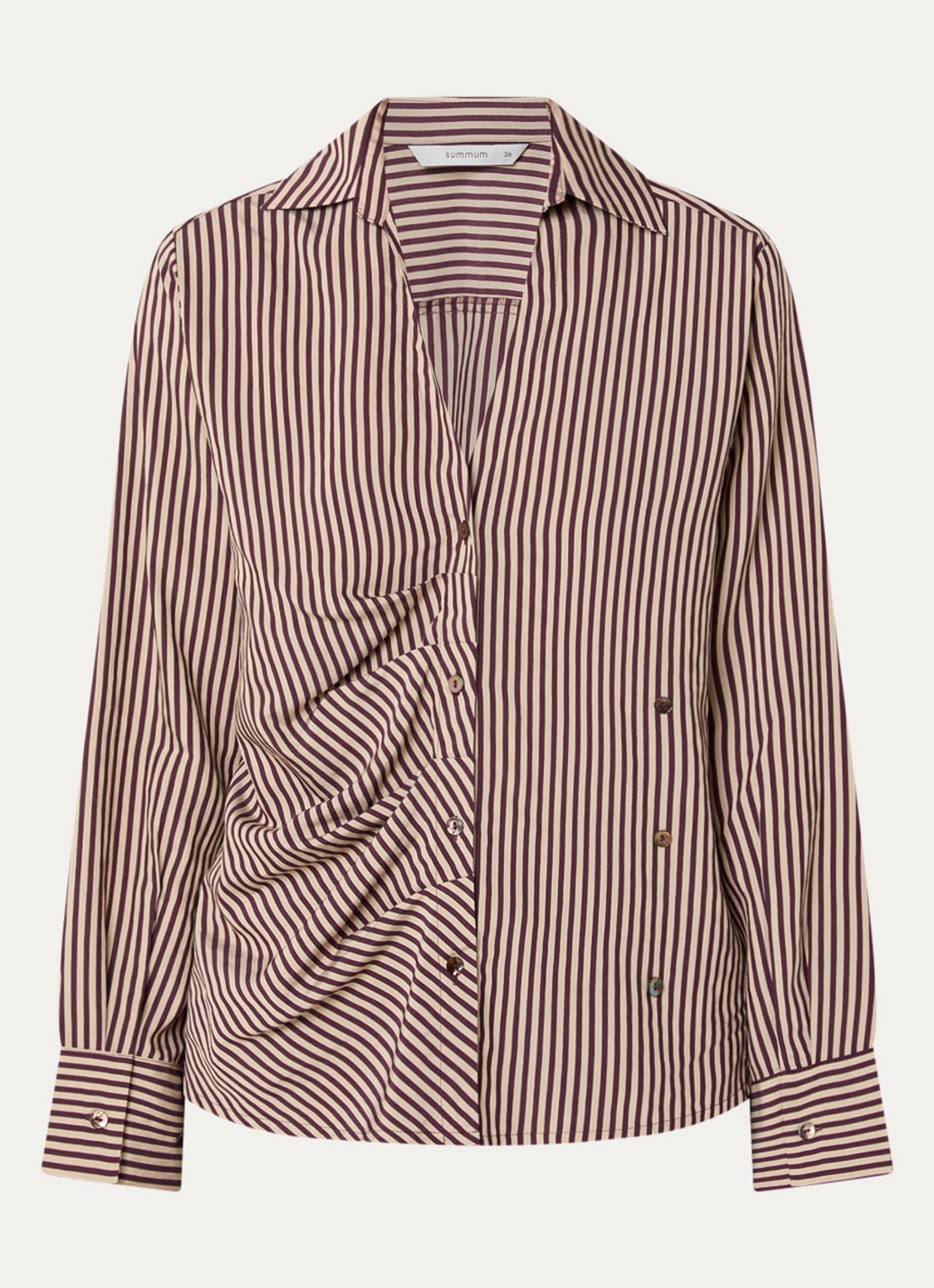 Summum Blouse met streepprint - voorkant 3 bruin