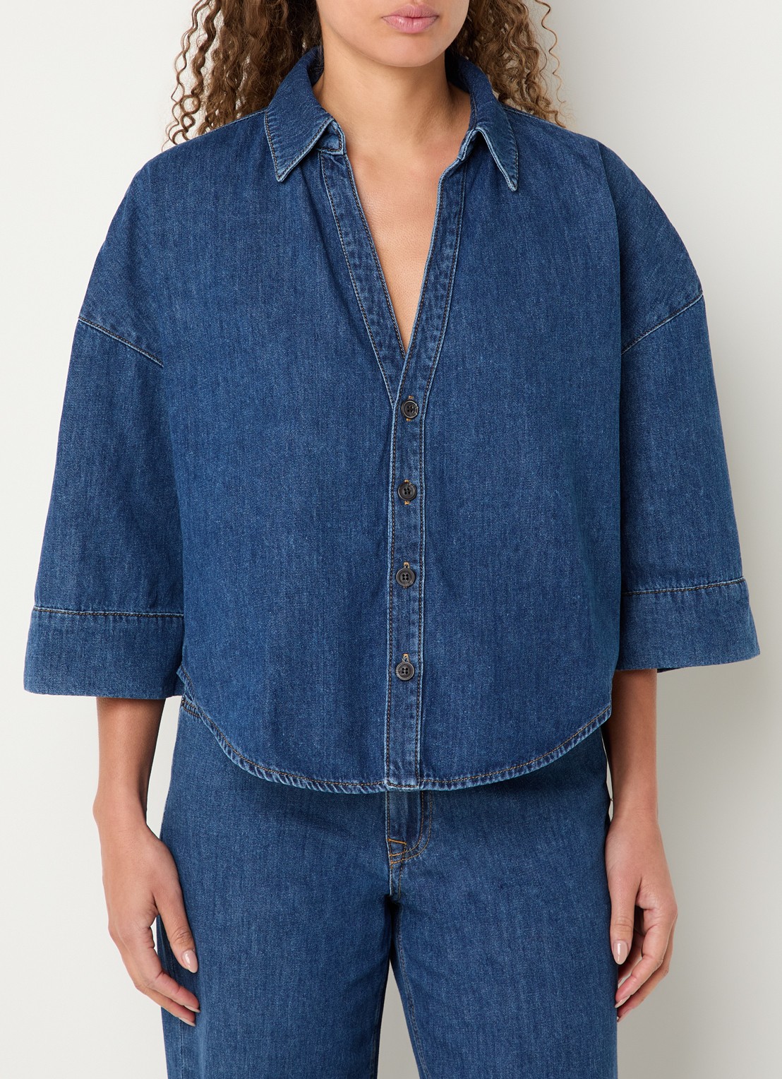 Summum Blouse van denim - detail 4 indigo