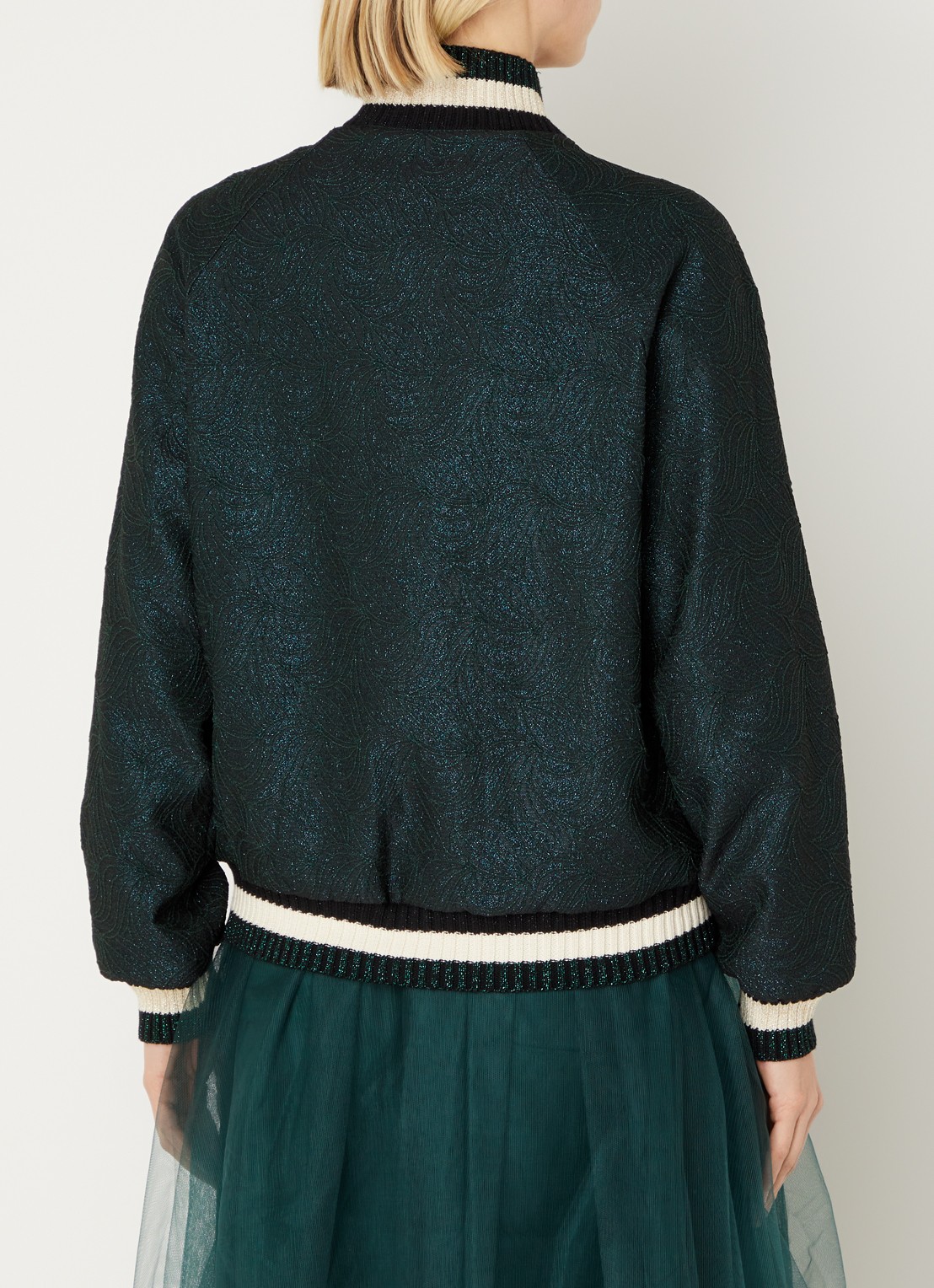 Summum Bomberjack met jacquard dessin - achterkant 4 groen