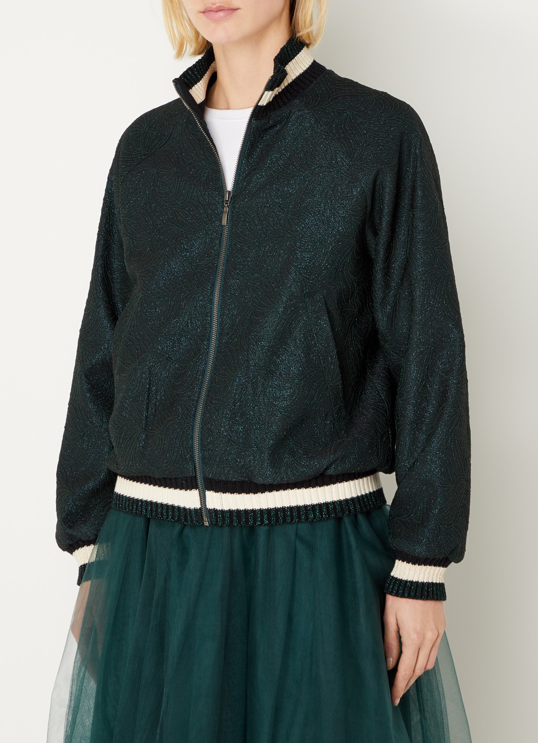Summum Bomberjack met jacquard dessin - detail 3 groen