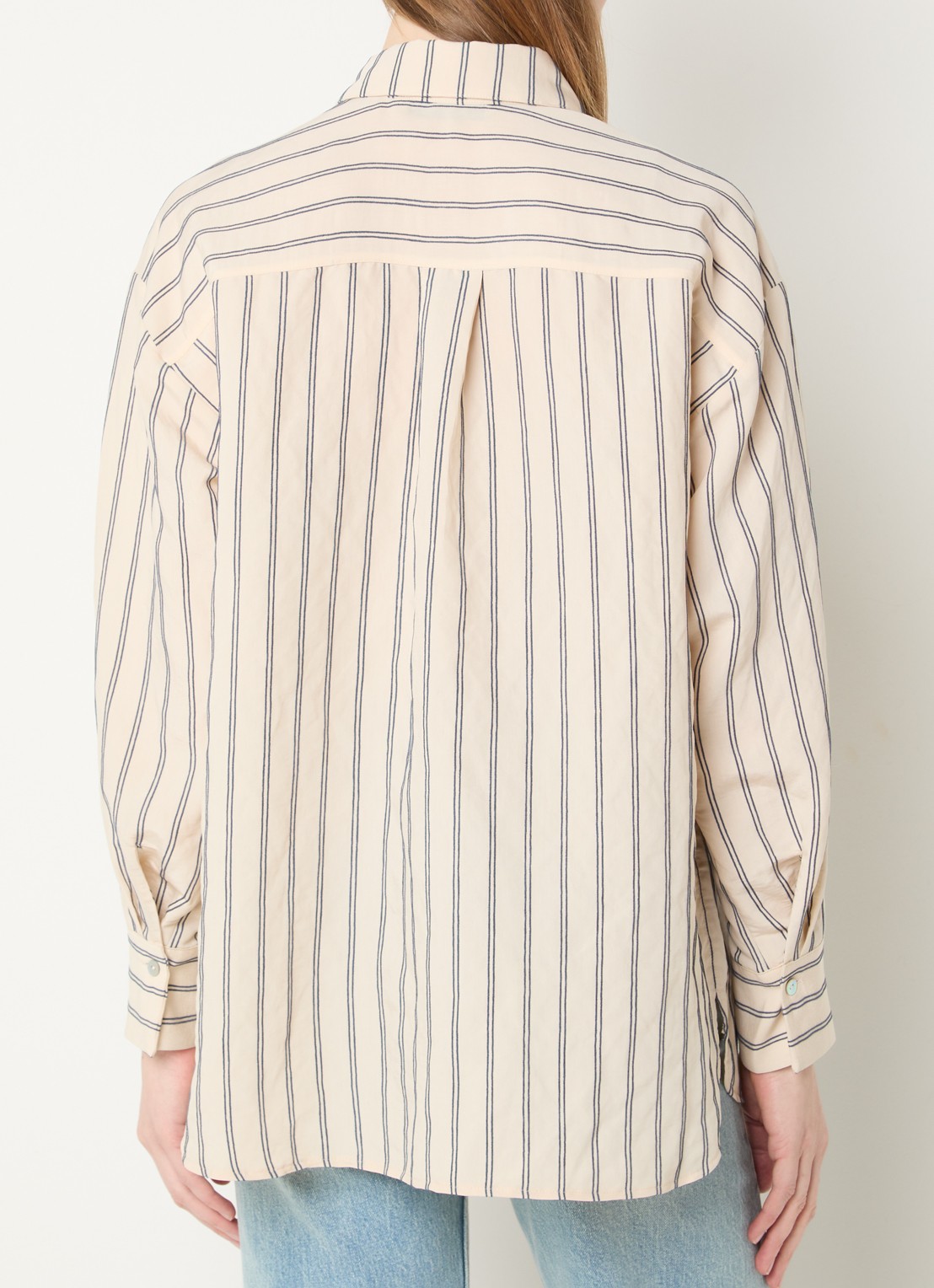 Summum Chenille blouse met streepprint - achterkant 2 creme