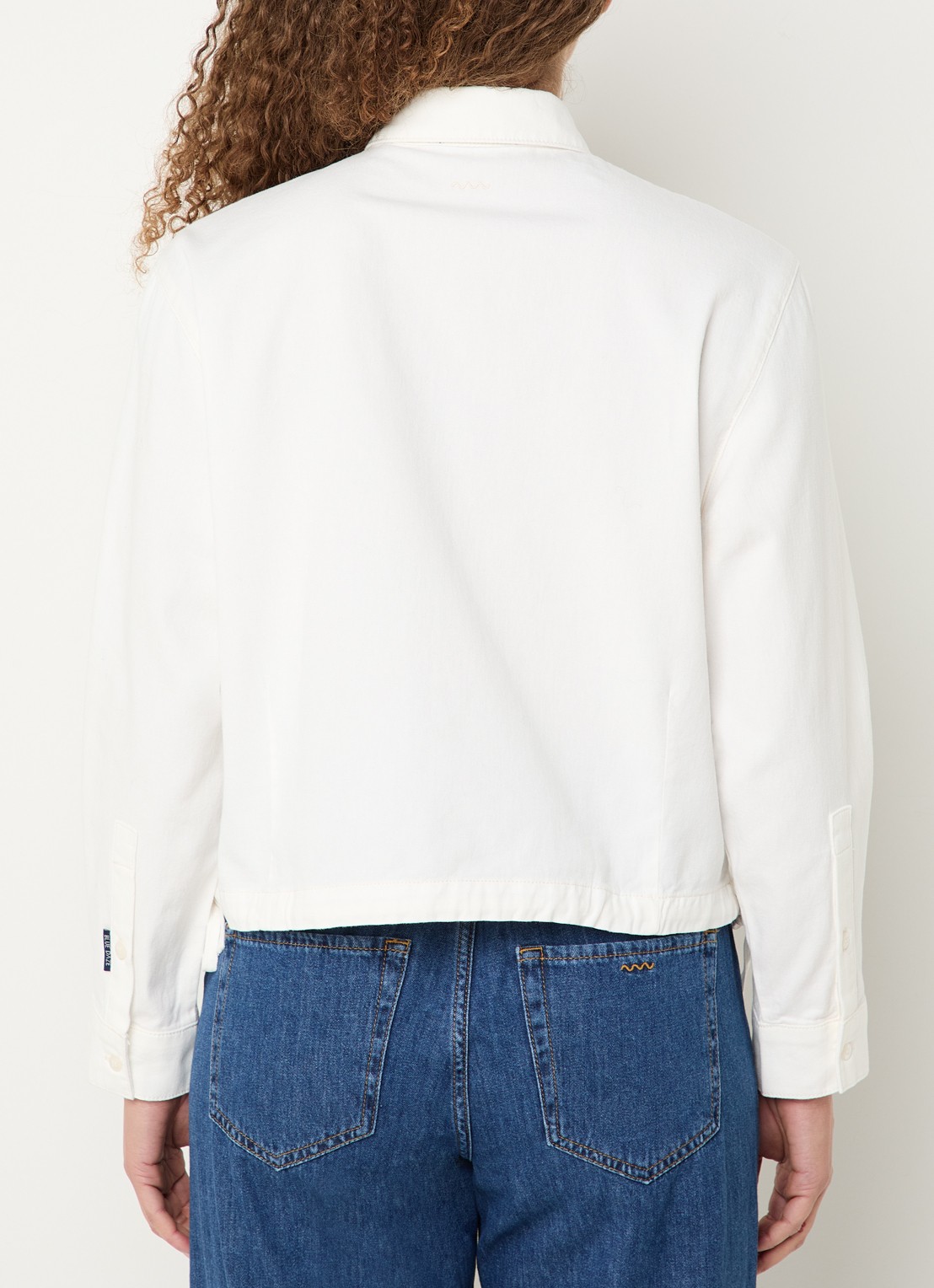 Summum Cropped blouse van katoen - achterkant wit