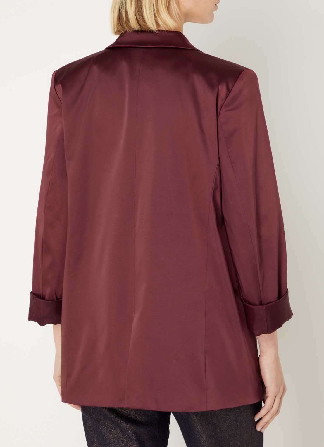 Summum Double-breasted blazer met schoudervulling - achterkant 3 bordeauxrood
