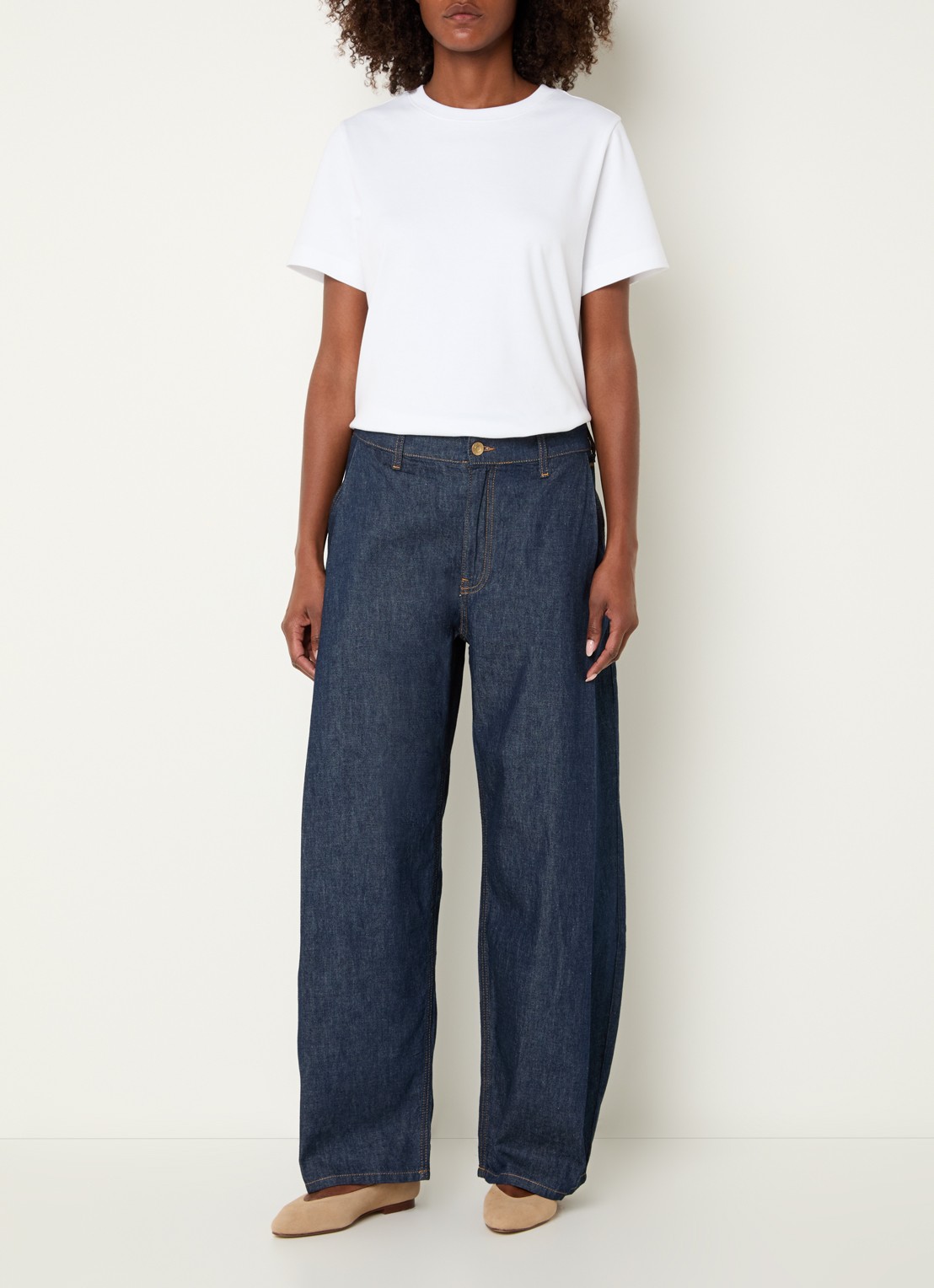 Summum High waist balloon fit jeans met donkere wassing - voorkant 4 indigo
