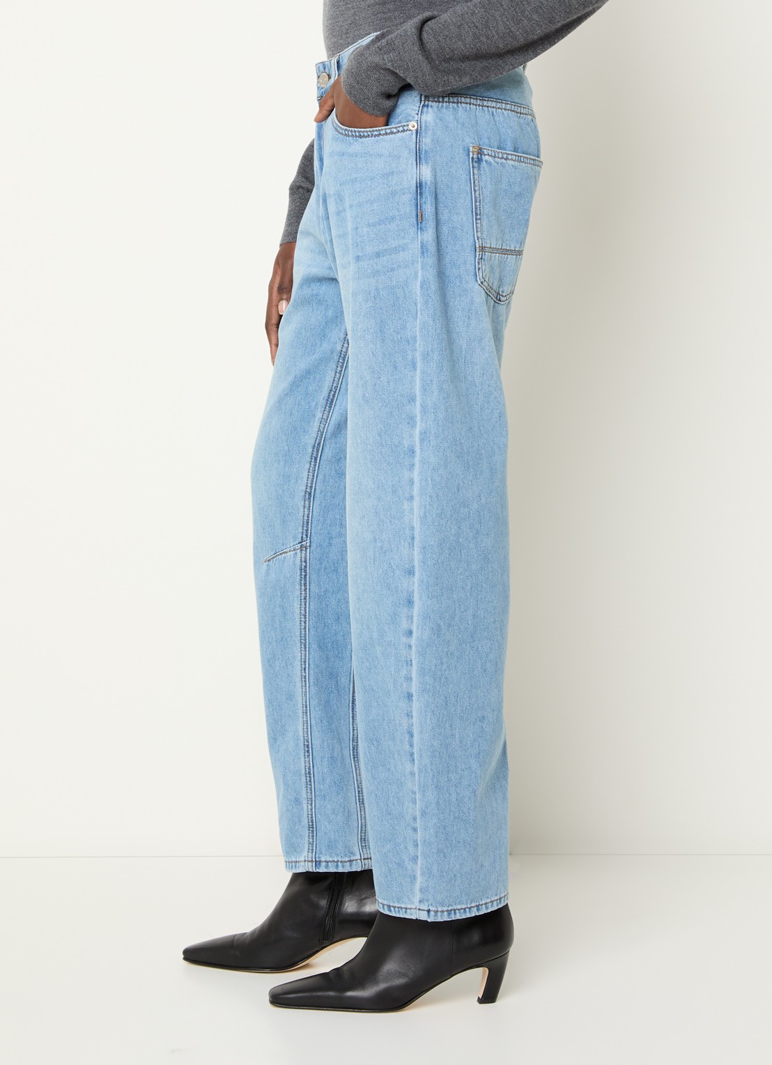 Summum High waist balloon fit jeans met lichte wassing - detail 5 indigo