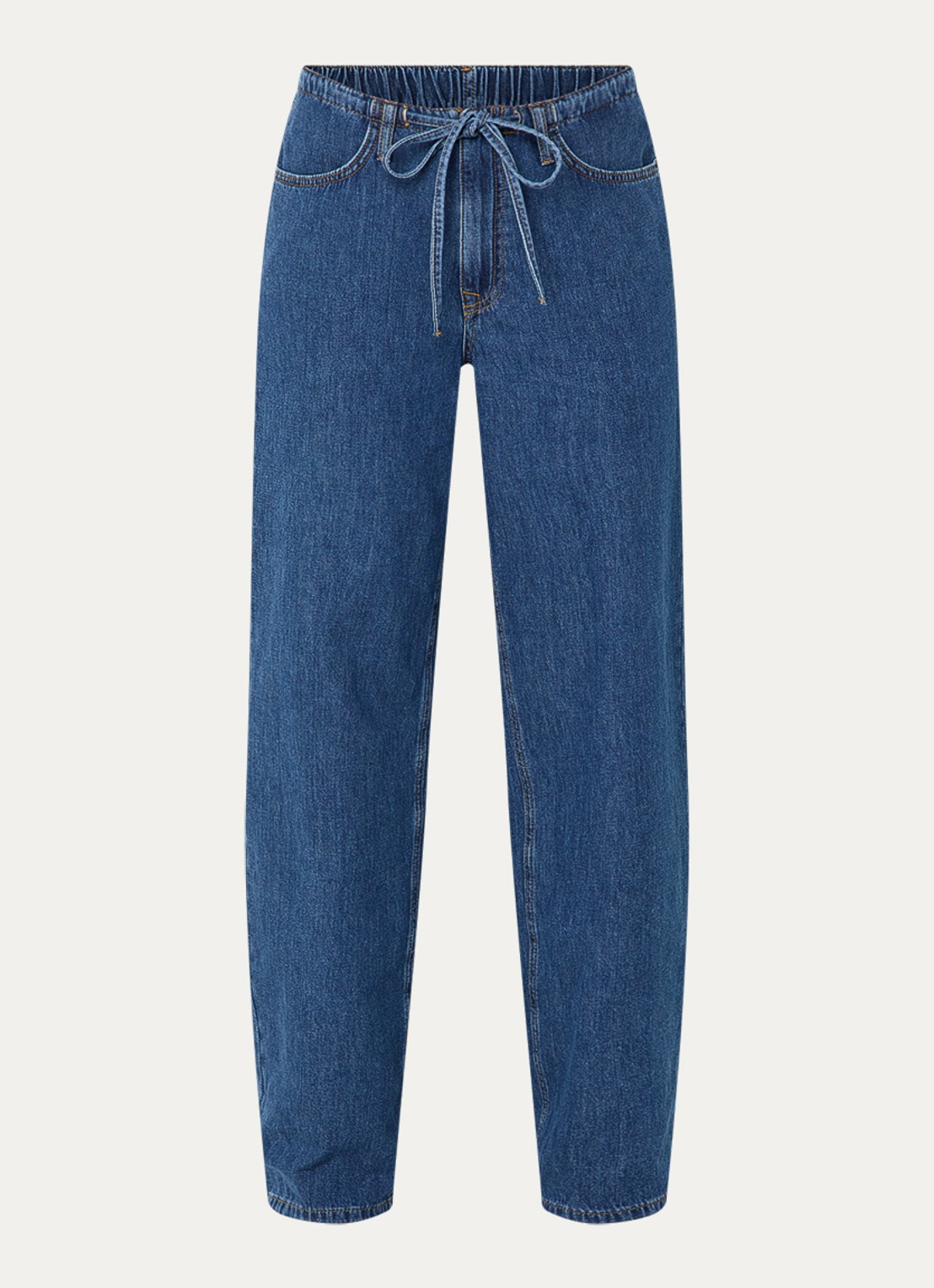 Summum High waist loose fit jeans met donkere wassing - voorkant 3 indigo