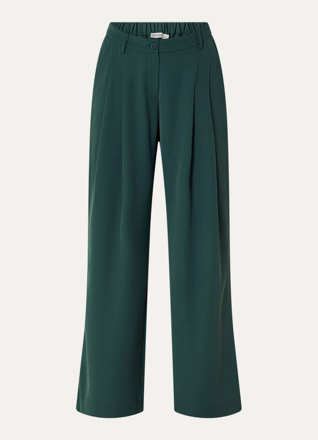 Summum High waist wide fit pantalon met steekzakken - voorkant 2 groen