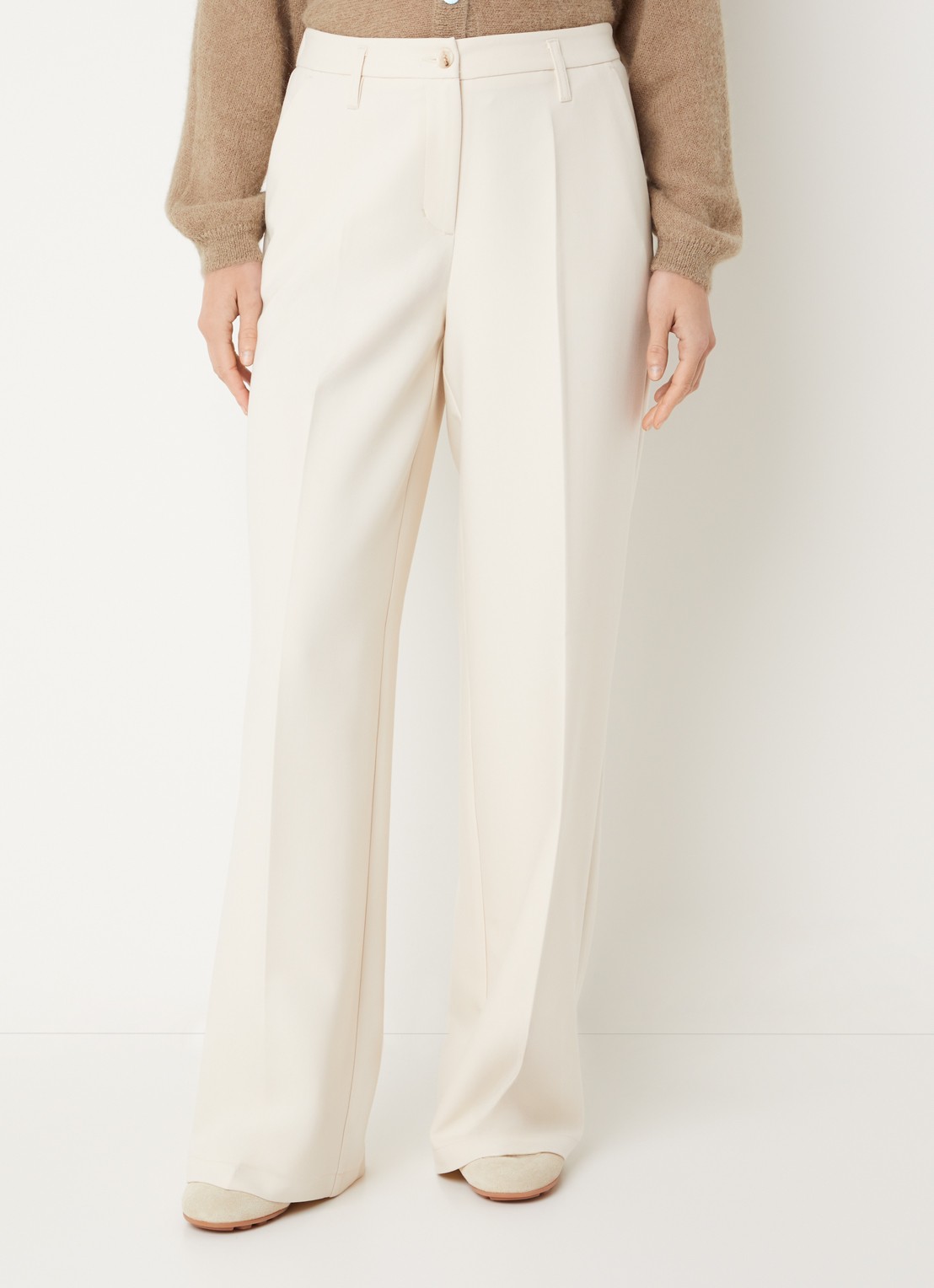 Summum High waist wide fit pantalon met steekzakken - detail 3 ivoor